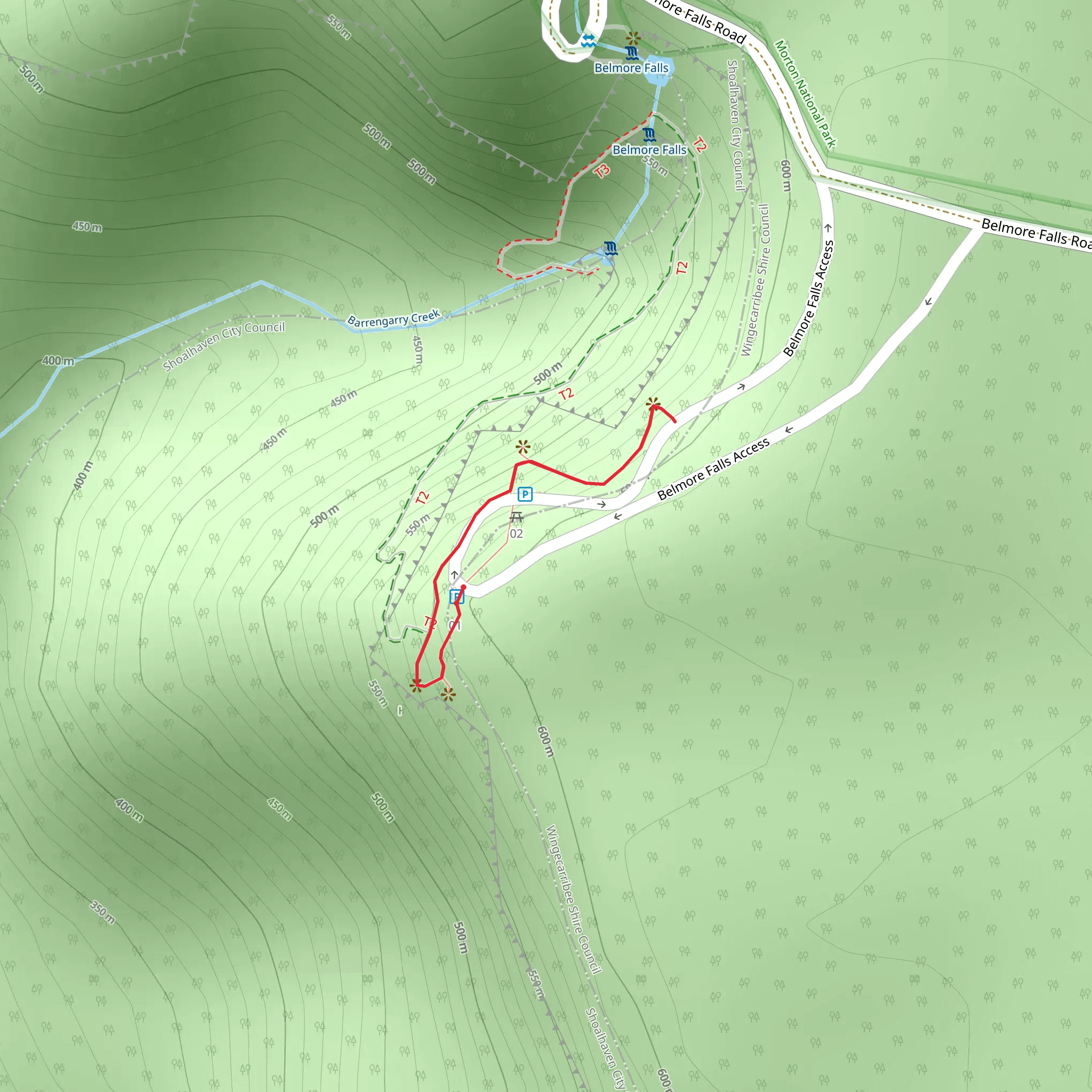 Belmore Falls Track mobile static map