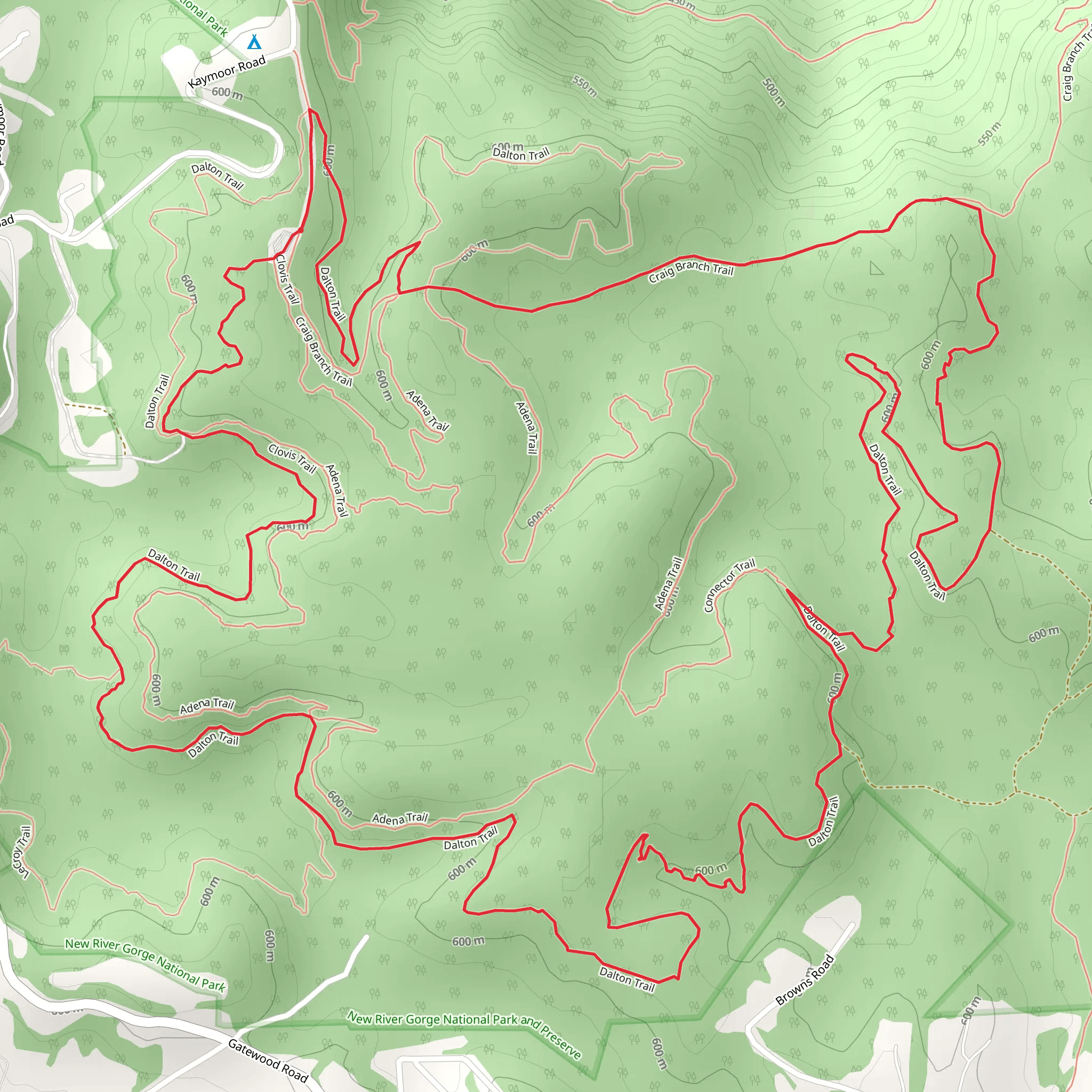Craig Branch and Dalton Loop Trail mobile static map