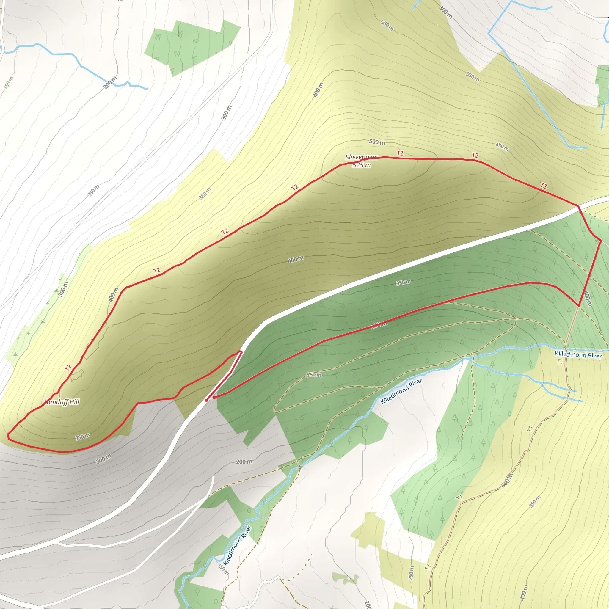 Slievebawn and Tomduff Loop mobile static map