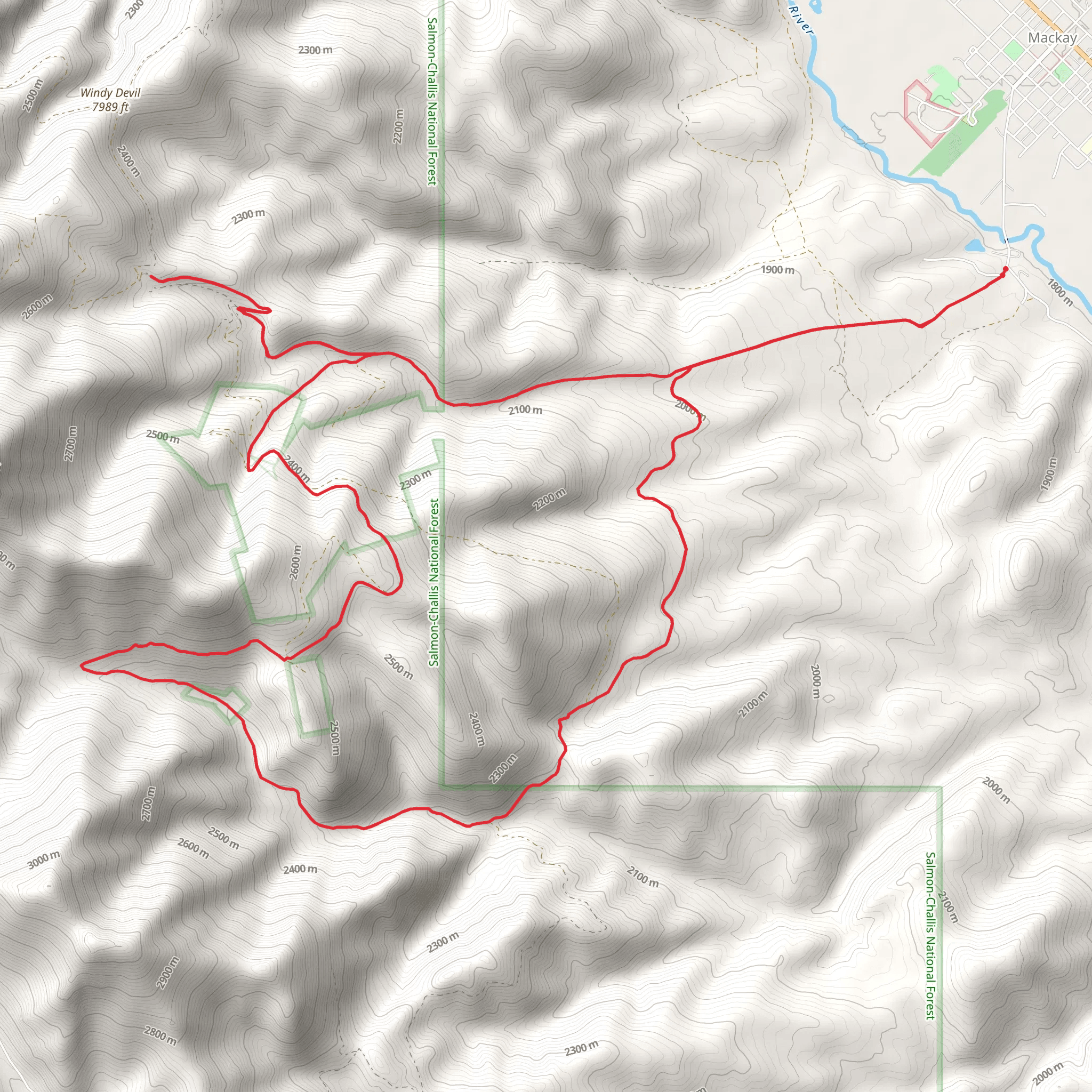 Horseshoe Canyon and Cliff Creek Loop from Smelter Avenue mobile static map