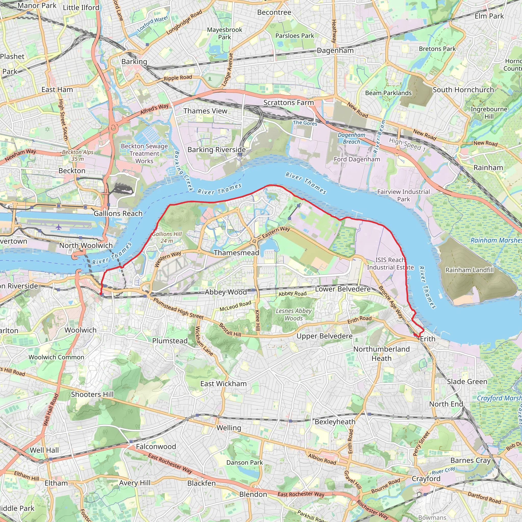 River Thames via Thames Path mobile static map
