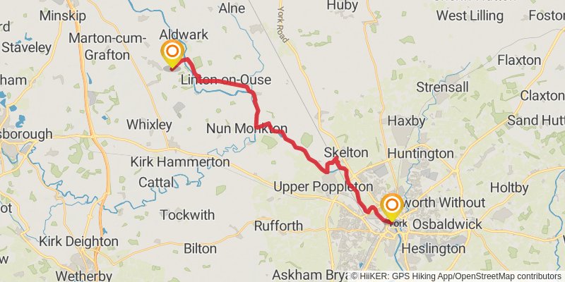 Lancashire to Yorkshire Historical Walk stage 12 Map