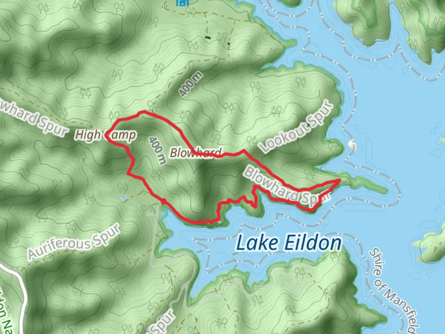 An image depicting the trail Blowhard Spur Circuit Walk and its surrounding area.