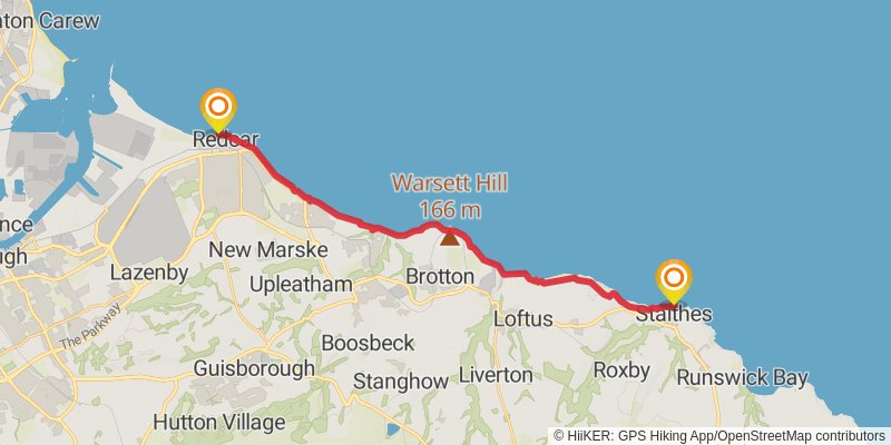 England Coast Paths - Northeast stage 5 Map