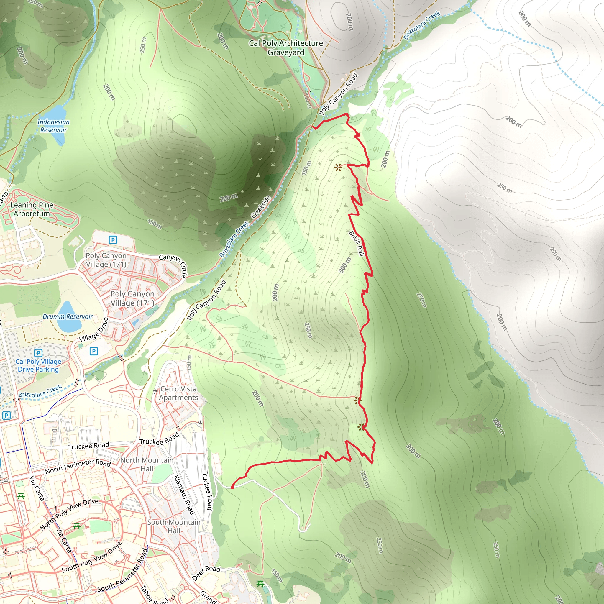 Yucca Ridge and Bob's Trail mobile static map