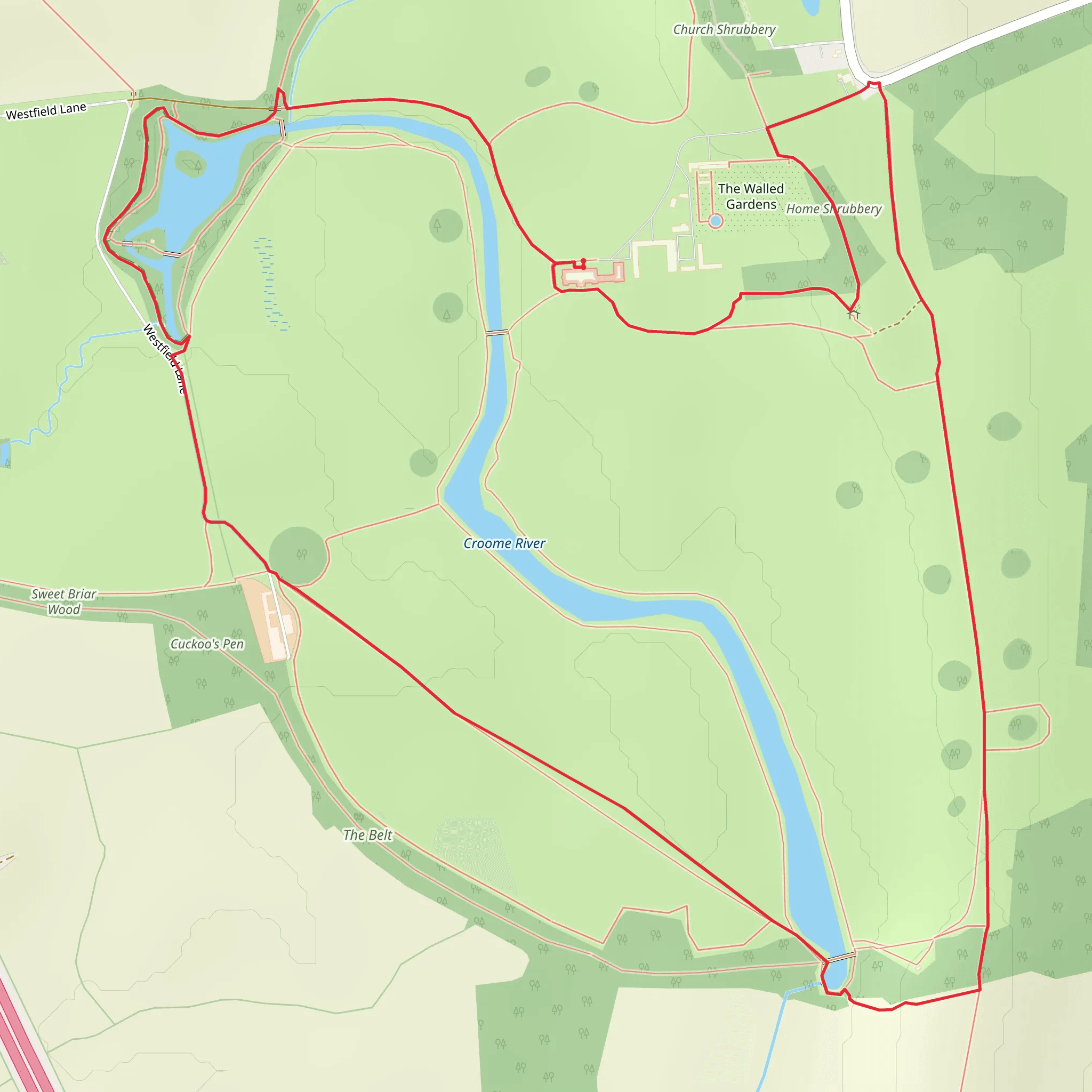 Croome Court Loop mobile static map