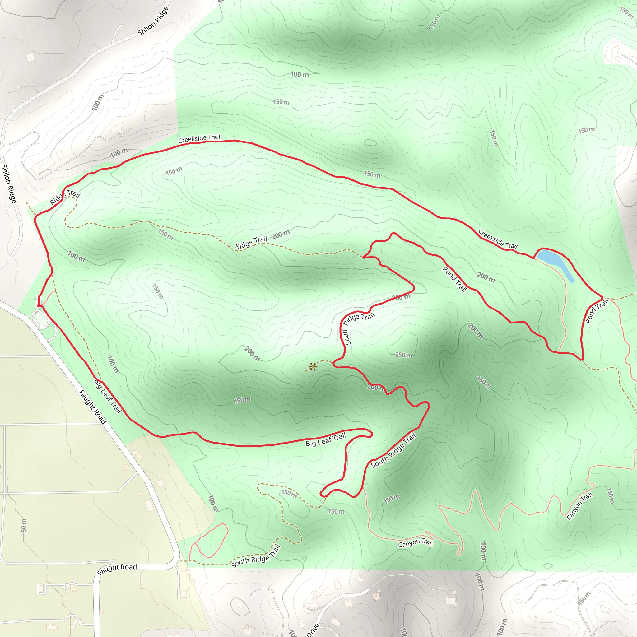 Creekside and Big Leaf Loop Trail - Shiloh Ranch Regional Park mobile static map