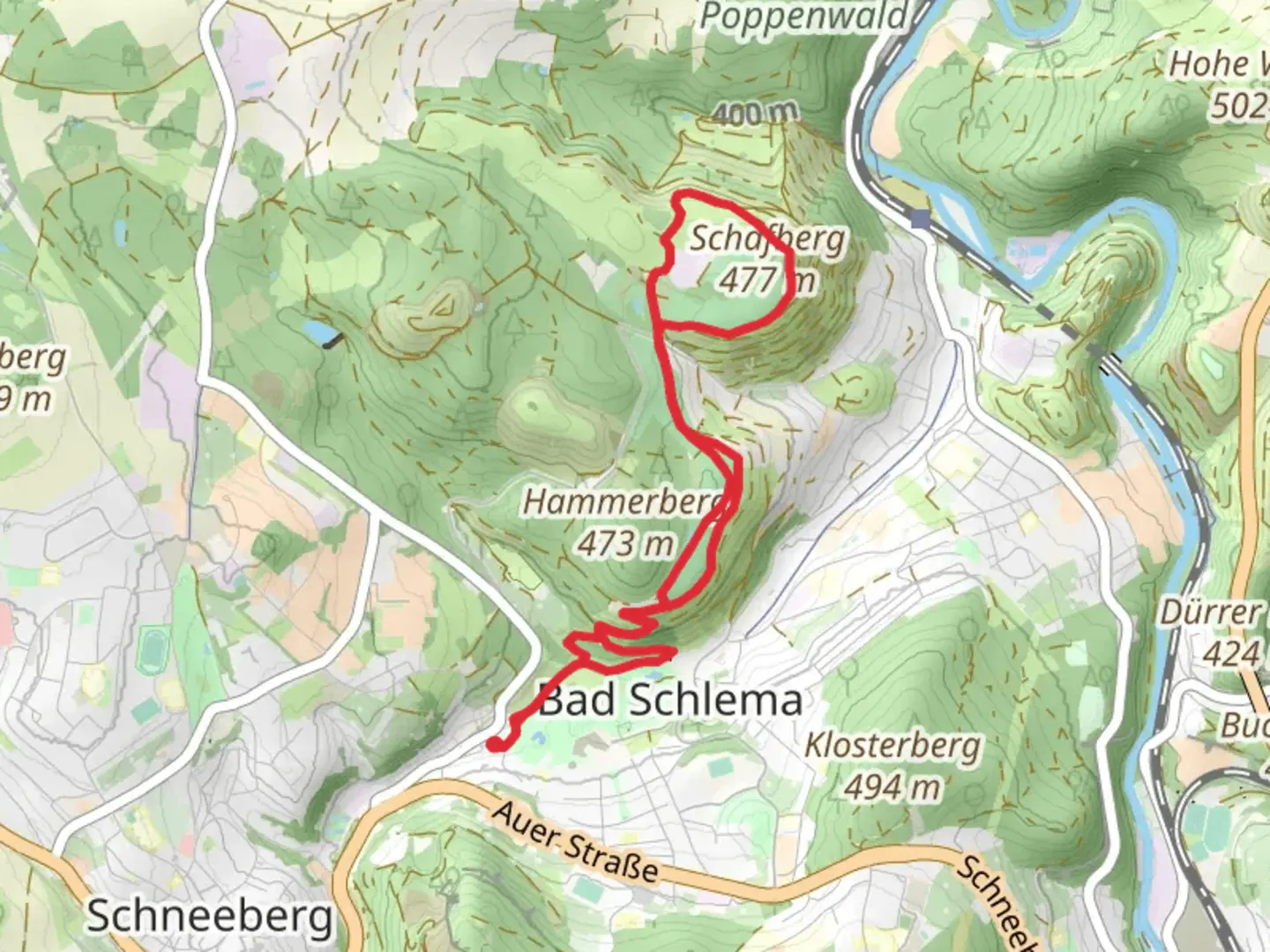 An image depicting the trail Bledenkopfblick via Planetenwanderweg and its surrounding area.