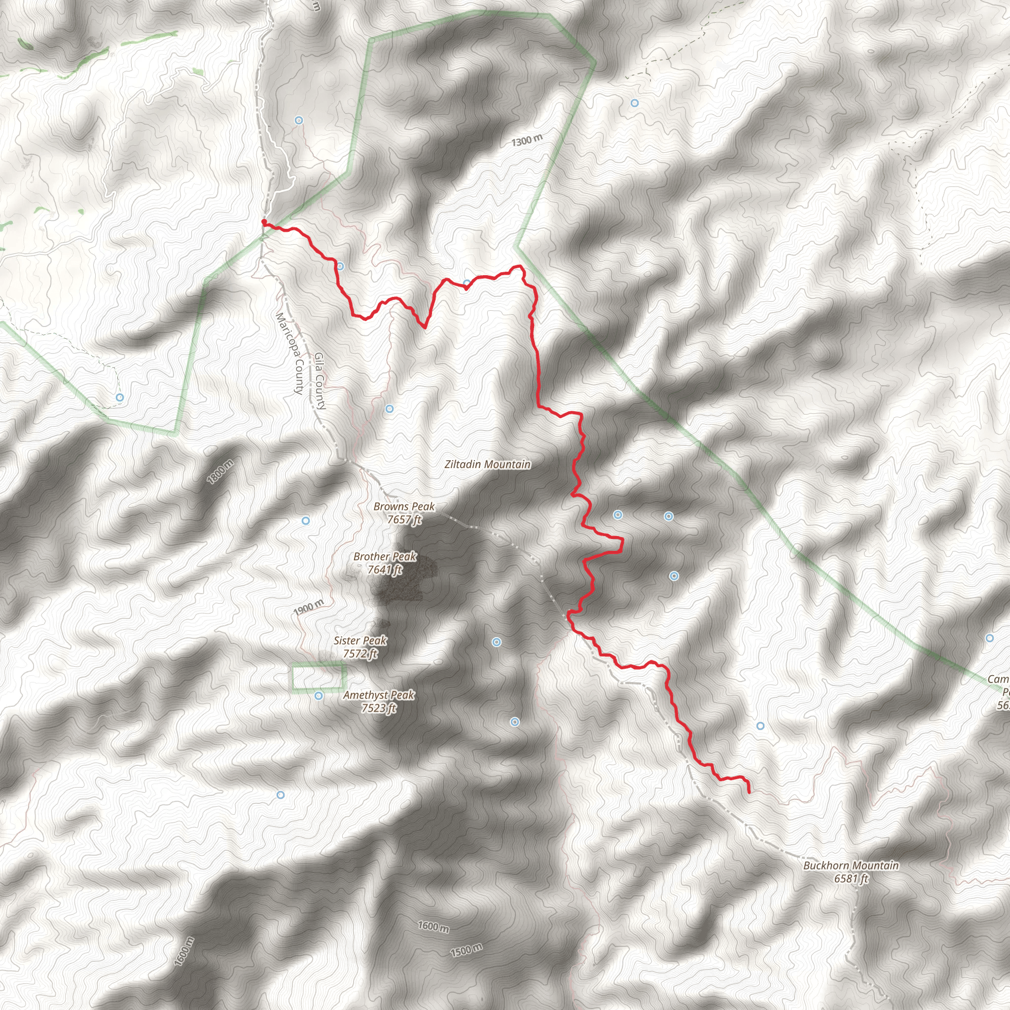 Four Peaks Trail mobile static map