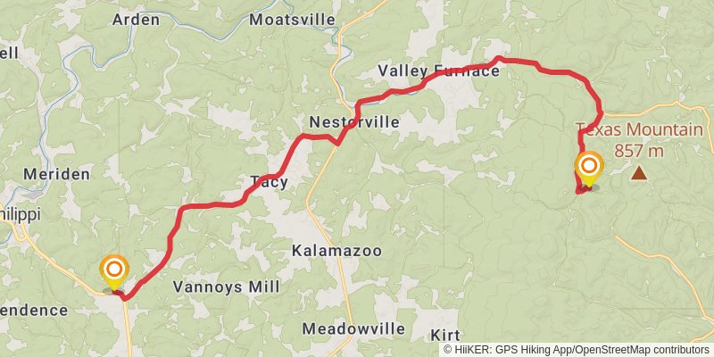 American Discovery Trail - West Virginia stage 11 Map