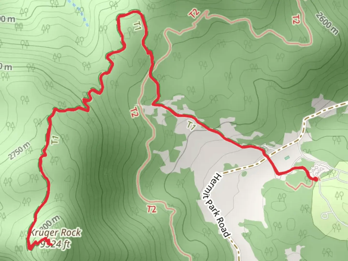 An image depicting the trail Kruger Rock and its surrounding area.