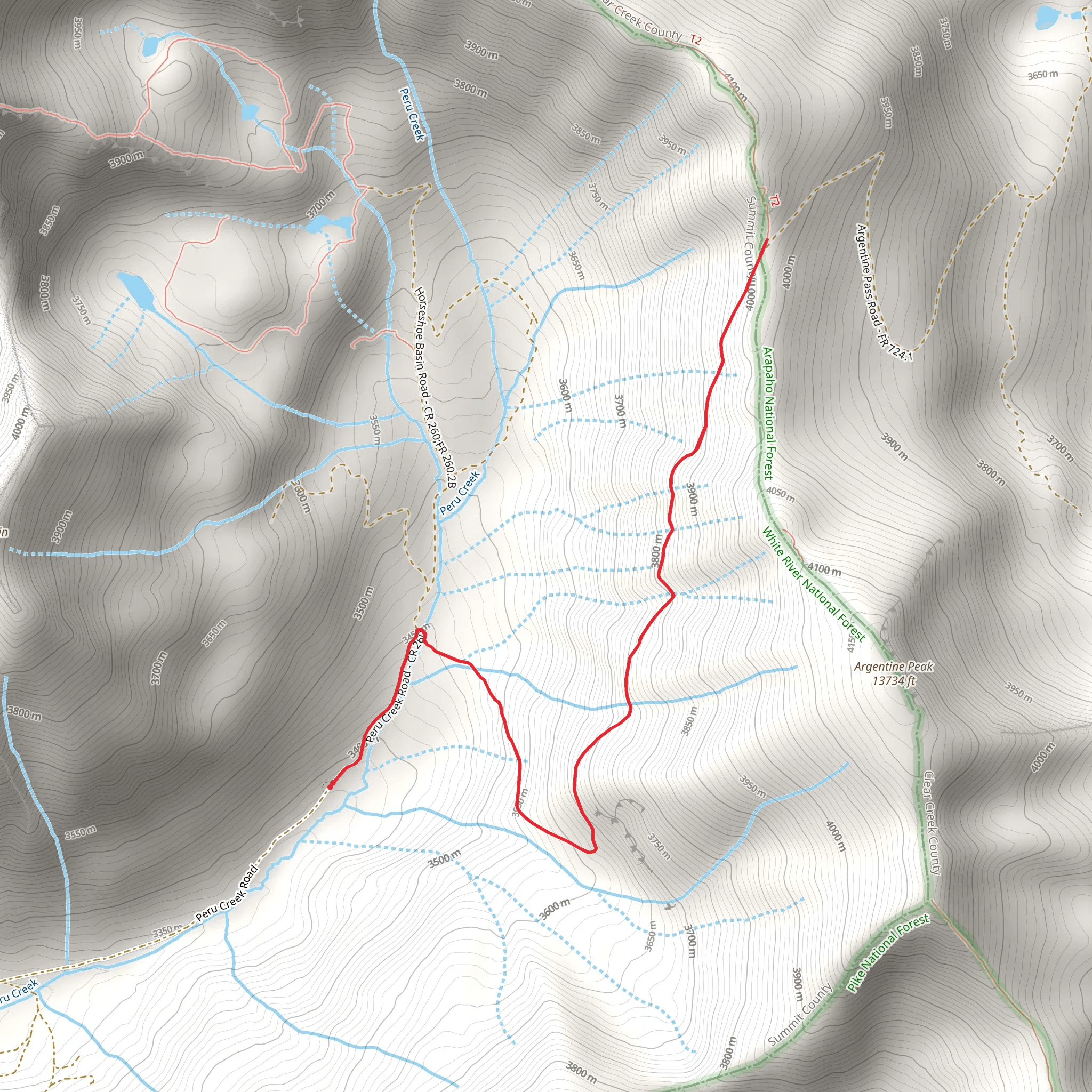 Argentine Pass Trail mobile static map