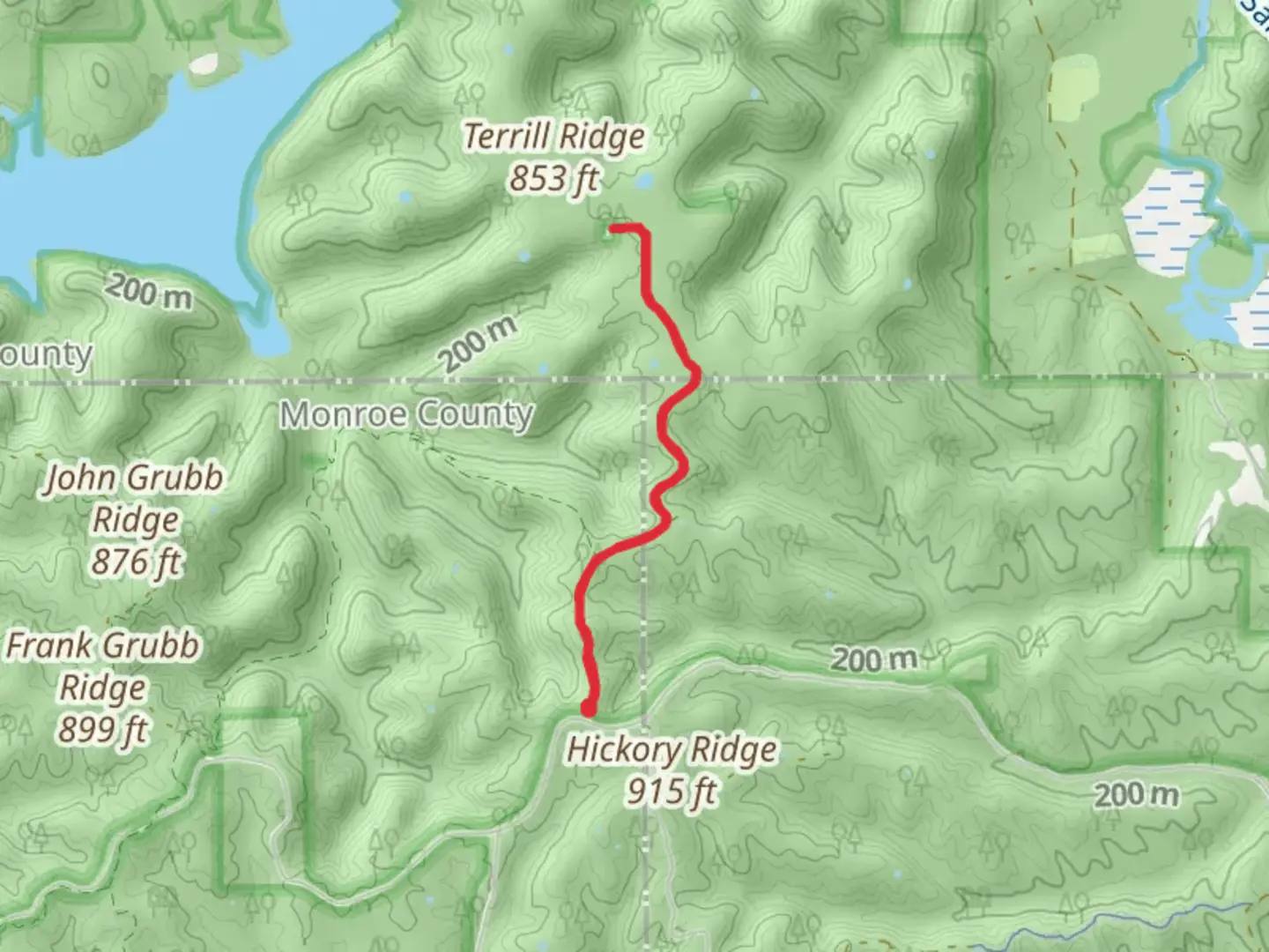 An image depicting the trail Terrill Ridge Trail and its surrounding area.
