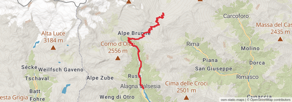 Sentiero Italia - Alps Section stage 126 Map