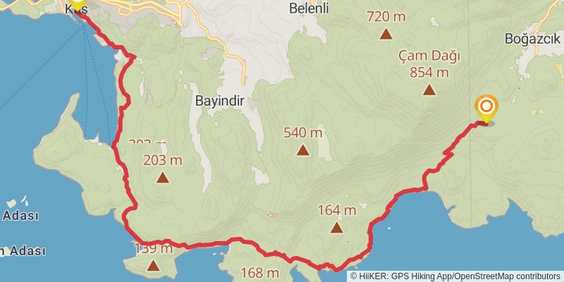 Lycian Way stage 12 Map