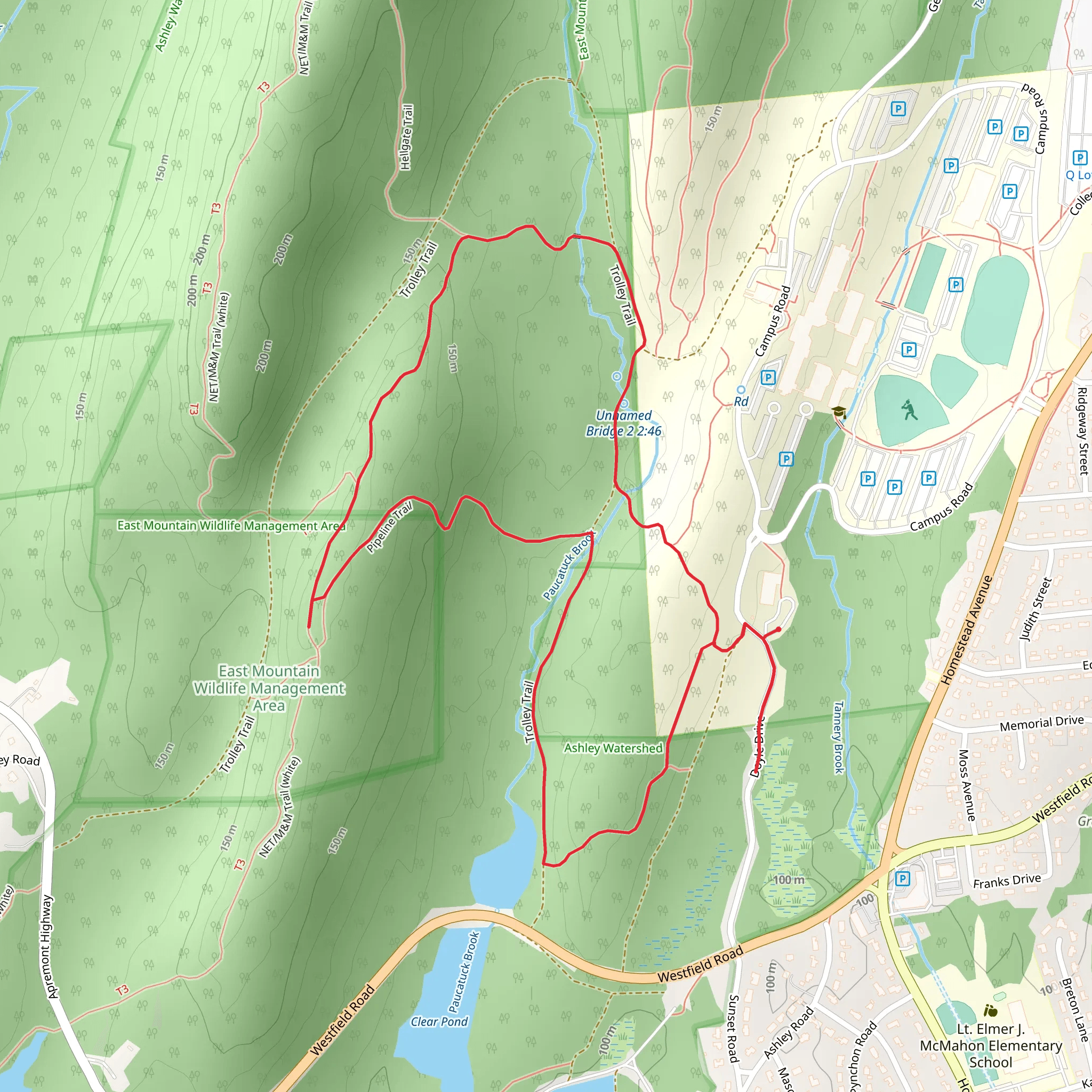 Ashley Watershed Loop mobile static map