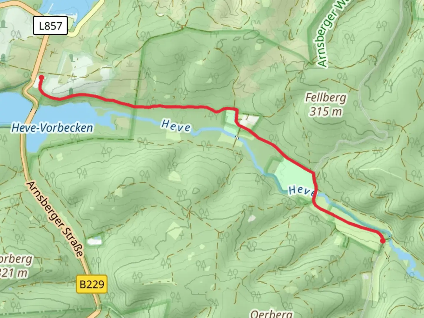 An image depicting the trail Torhaus to Neuhaus Walk via Jagdschloss and its surrounding area.