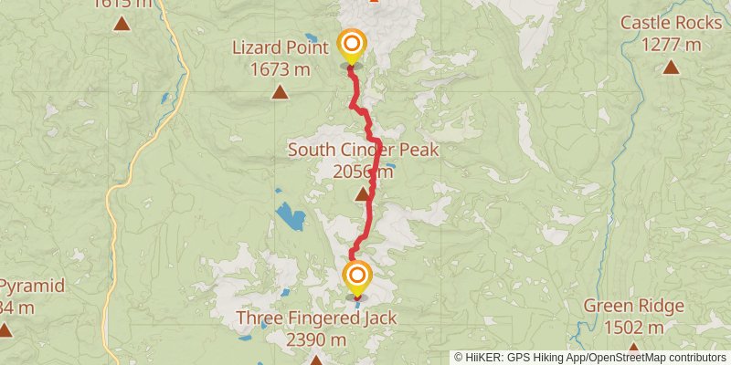Mount Jefferson Wilderness Traverse stage 2 Map
