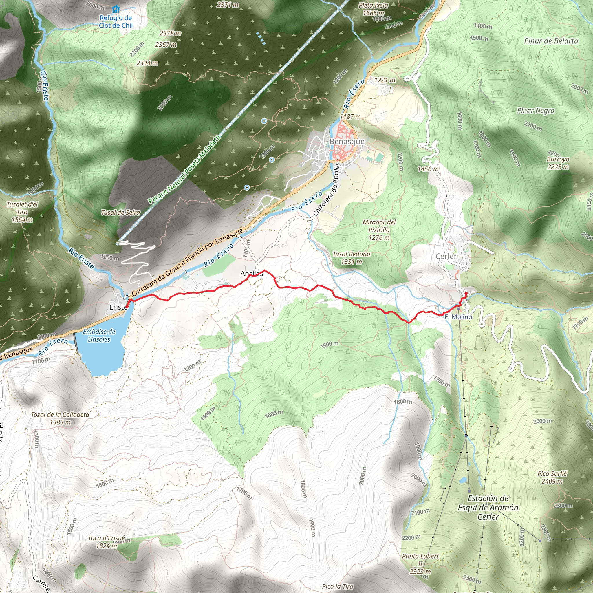 Eriste - Cerler PR HU 33 mobile static map