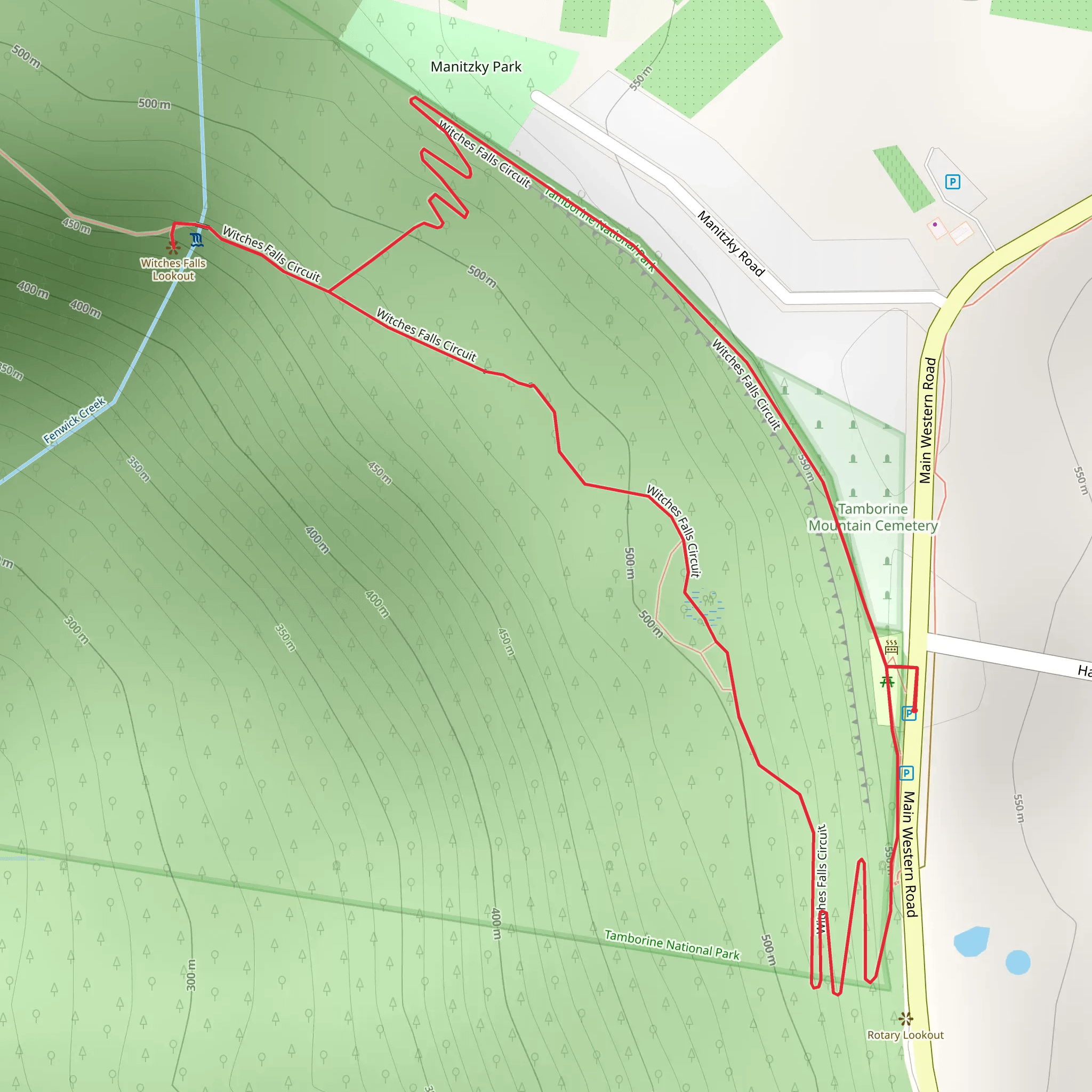 Witches Falls Circuit Track mobile static map