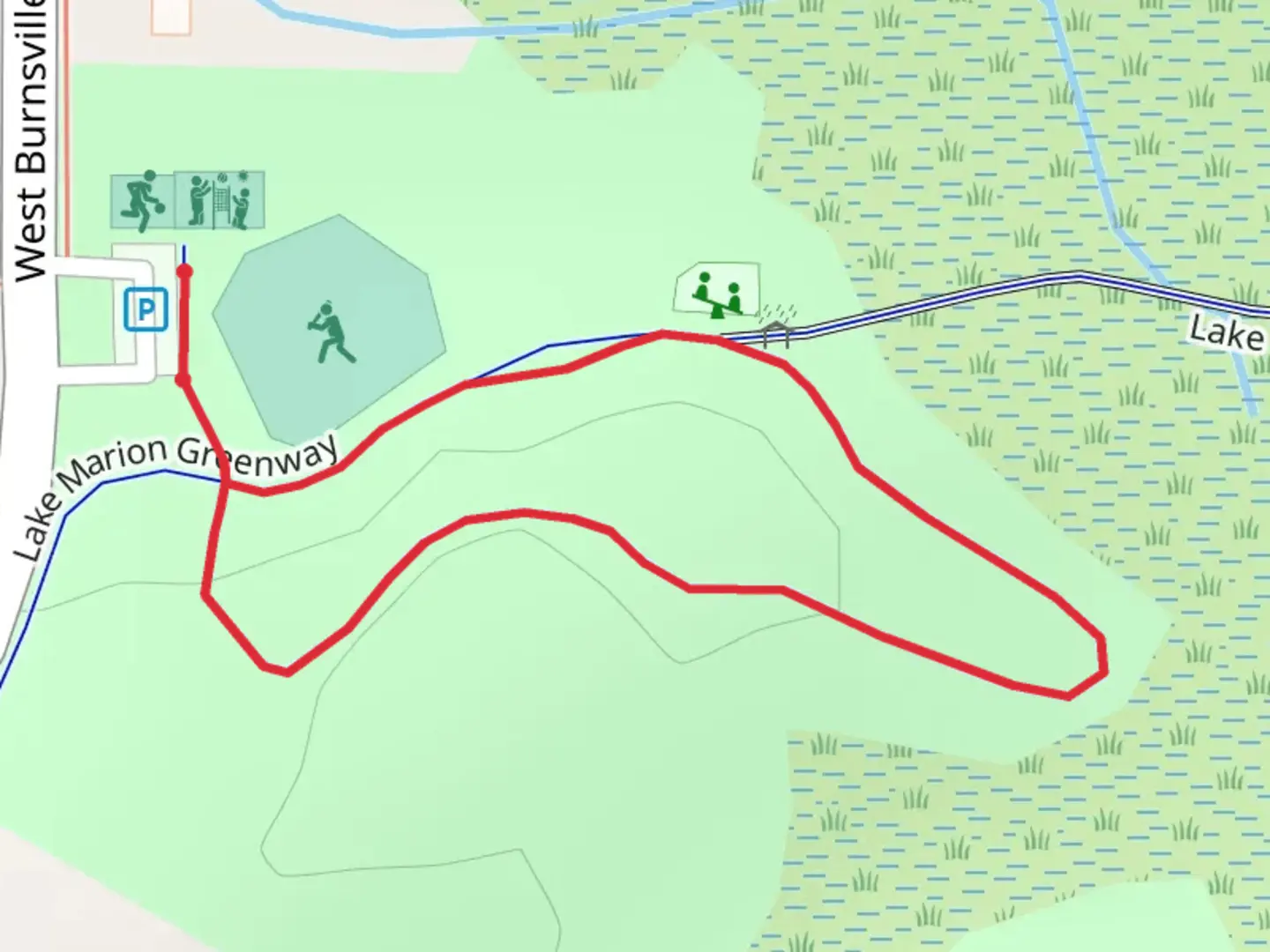 An image depicting the trail West Burnsville Parkway Loop and its surrounding area.
