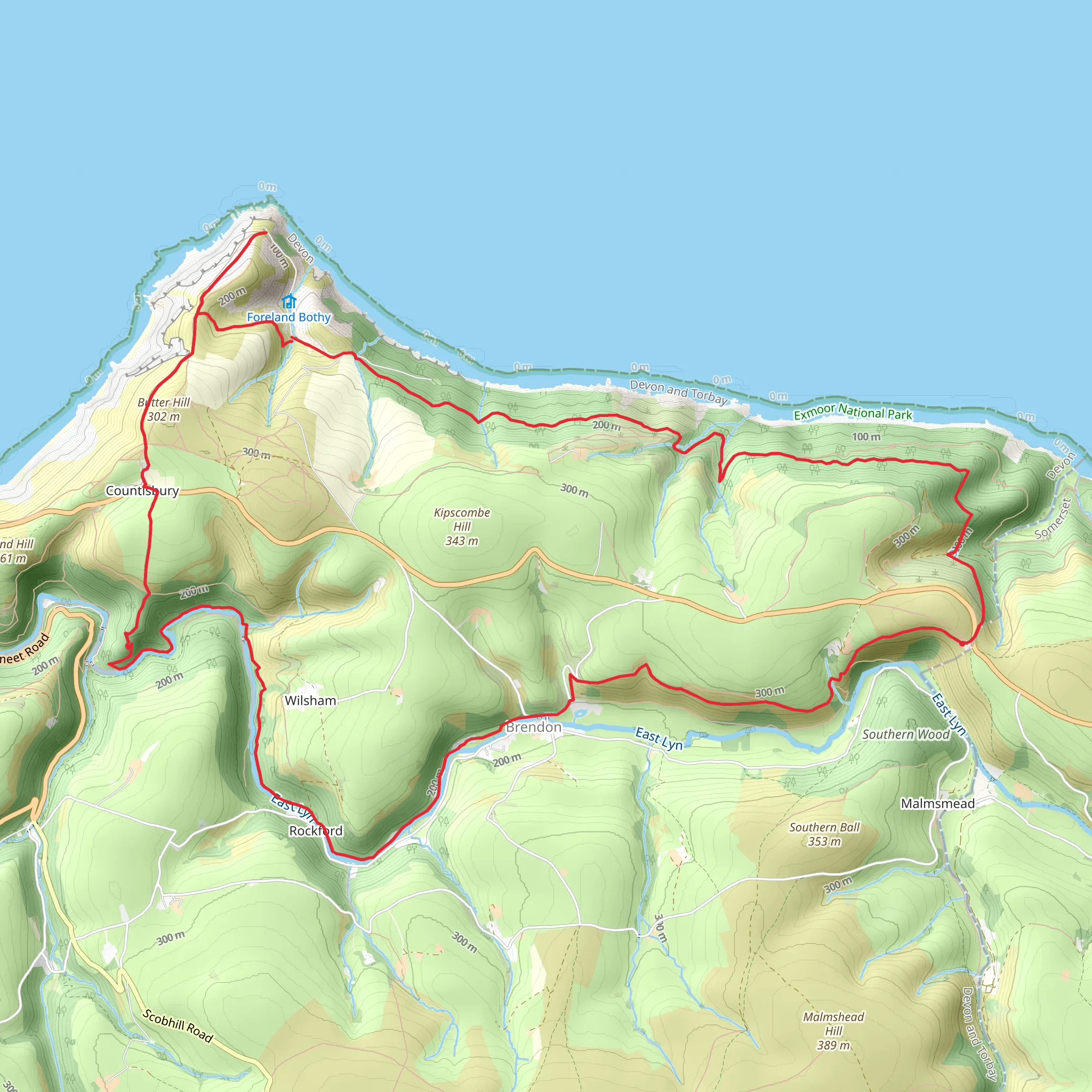 Watersmeet and Foreland Point mobile static map