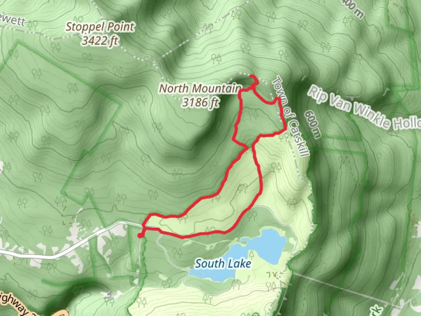 An image depicting the trail Rock Shelter Trail and its surrounding area.