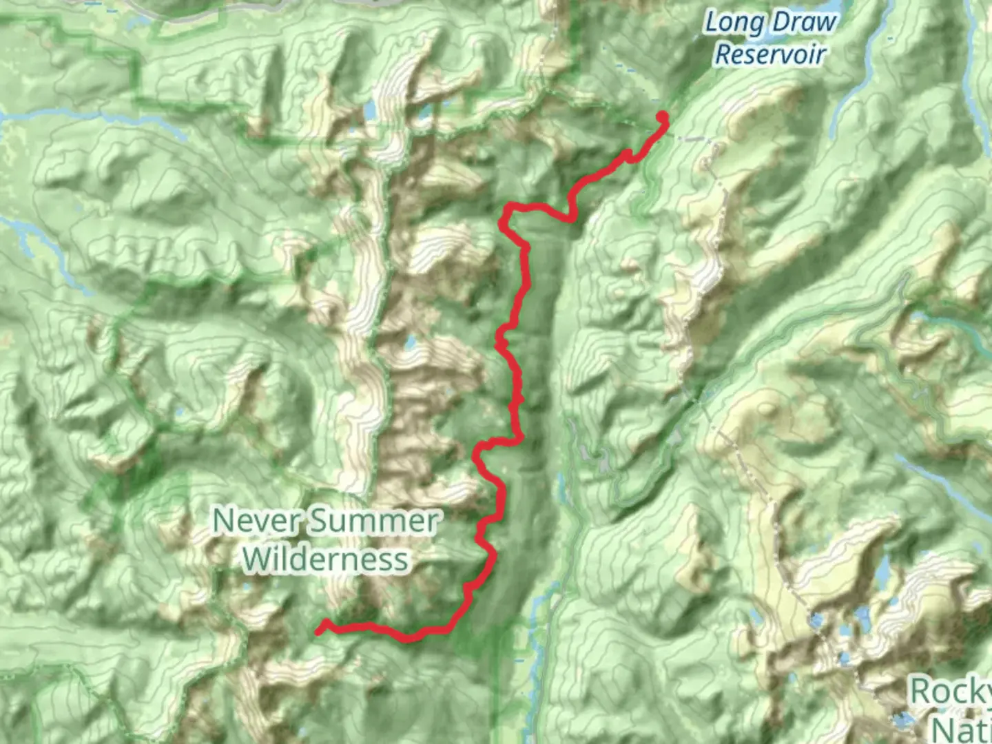 An image depicting the trail Grand Ditch Trail via La Poudre Pass Trail and its surrounding area.