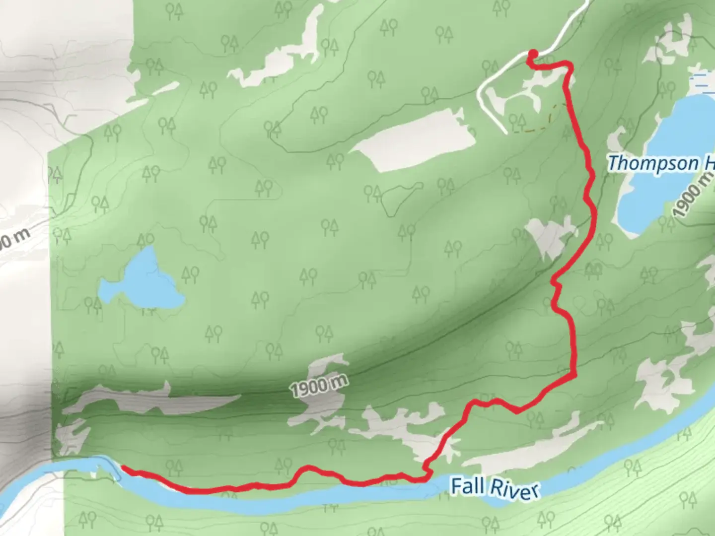 An image depicting the trail Wyoming Creek Road and its surrounding area.