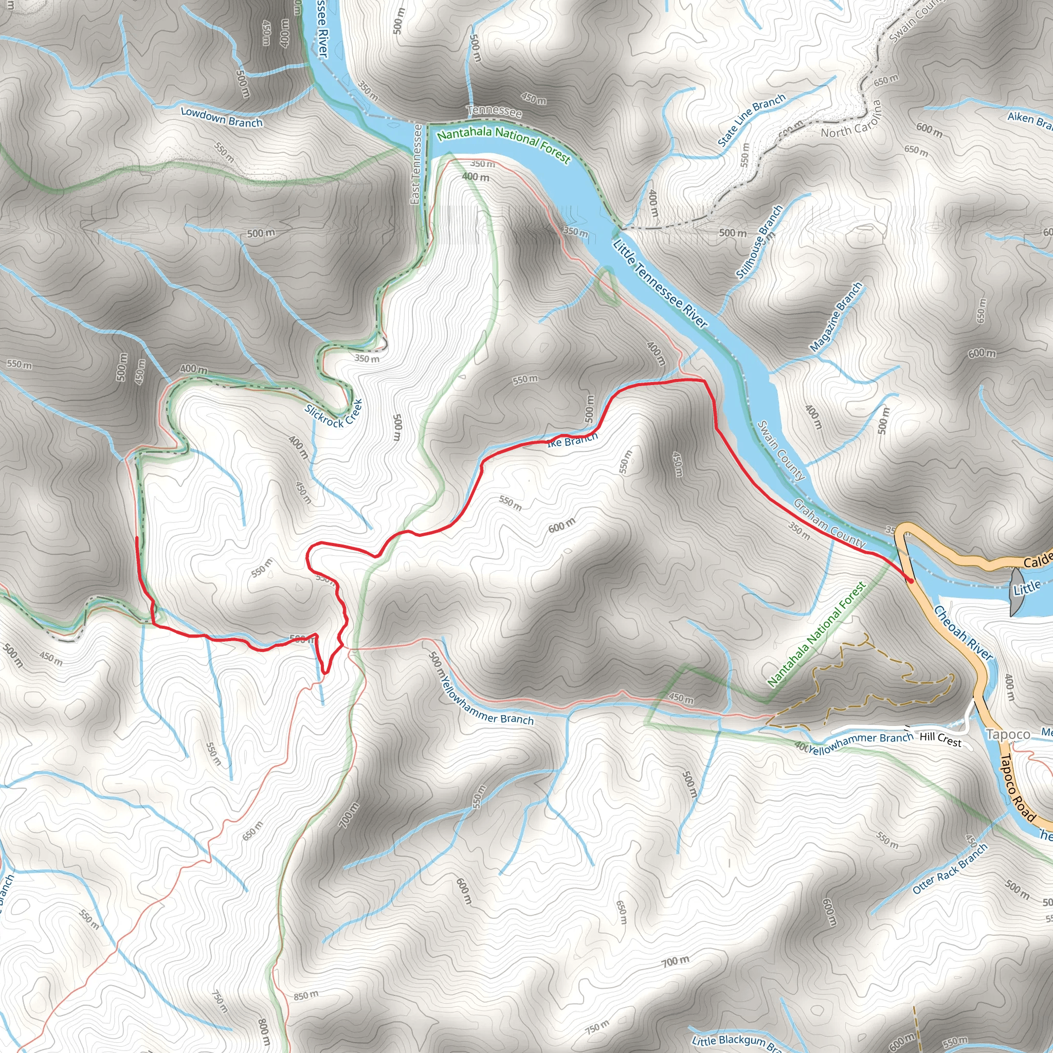 Ike Branch and Slickrock Creek Trail mobile static map