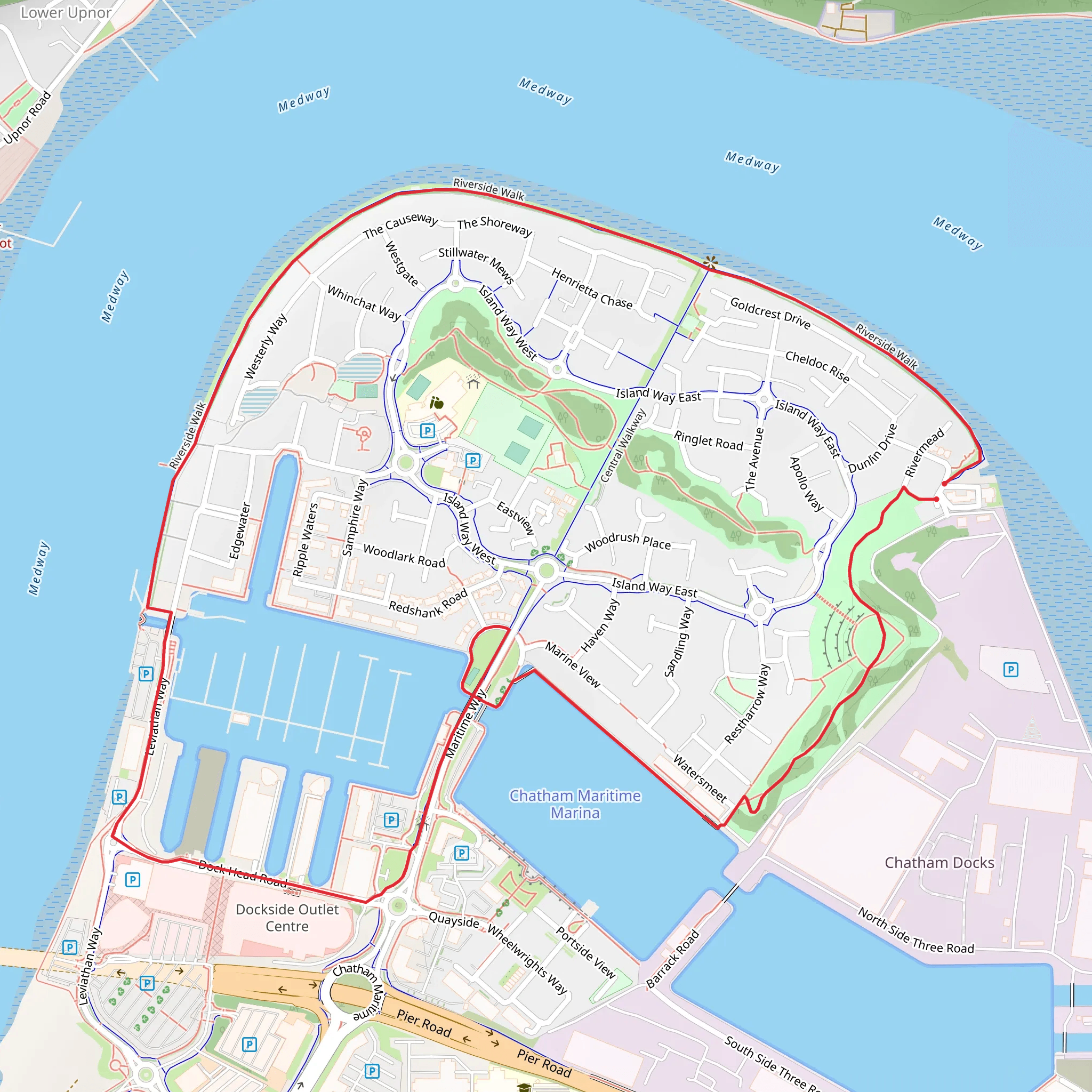 St Mary's Island Walk mobile static map