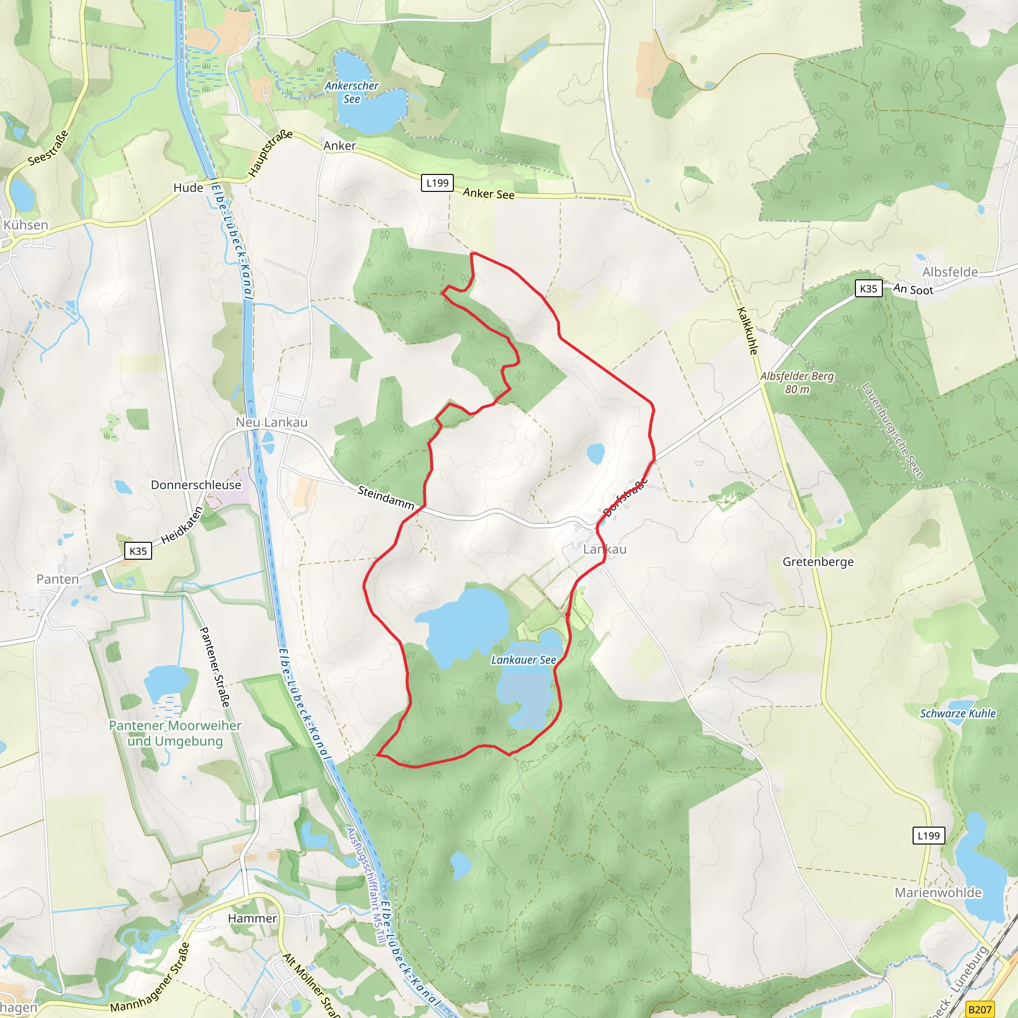 Lankauer See and Ziegenhagen Loop mobile static map