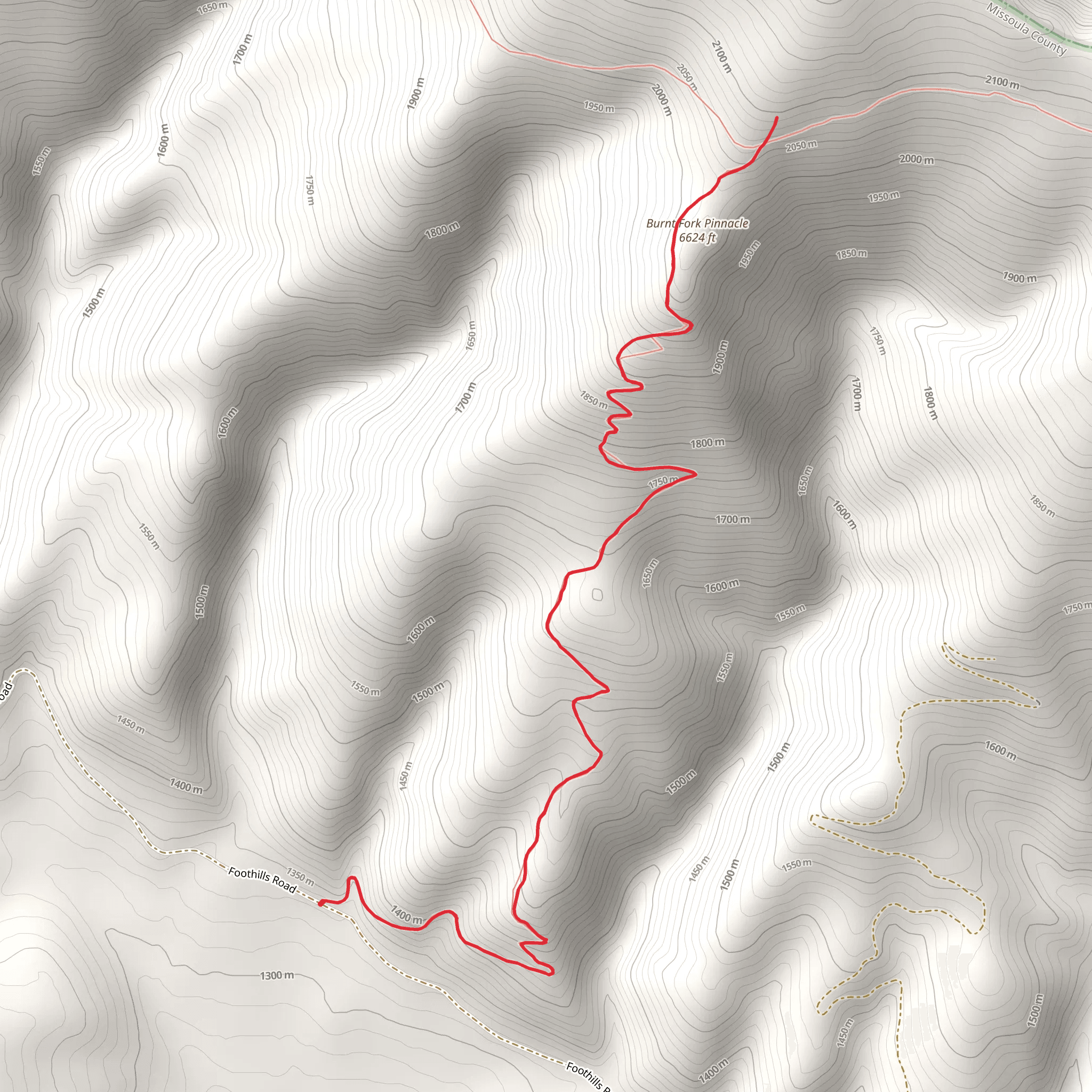 Burnt Fork Pinnacle Trail mobile static map