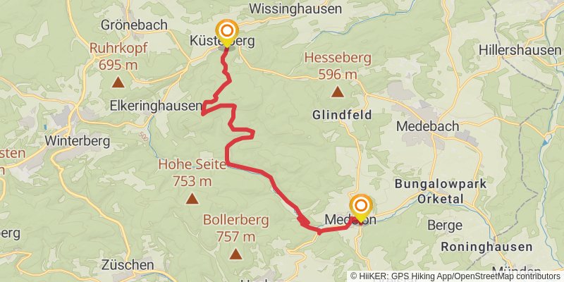 Medebacher Bergweg stage 2 Map