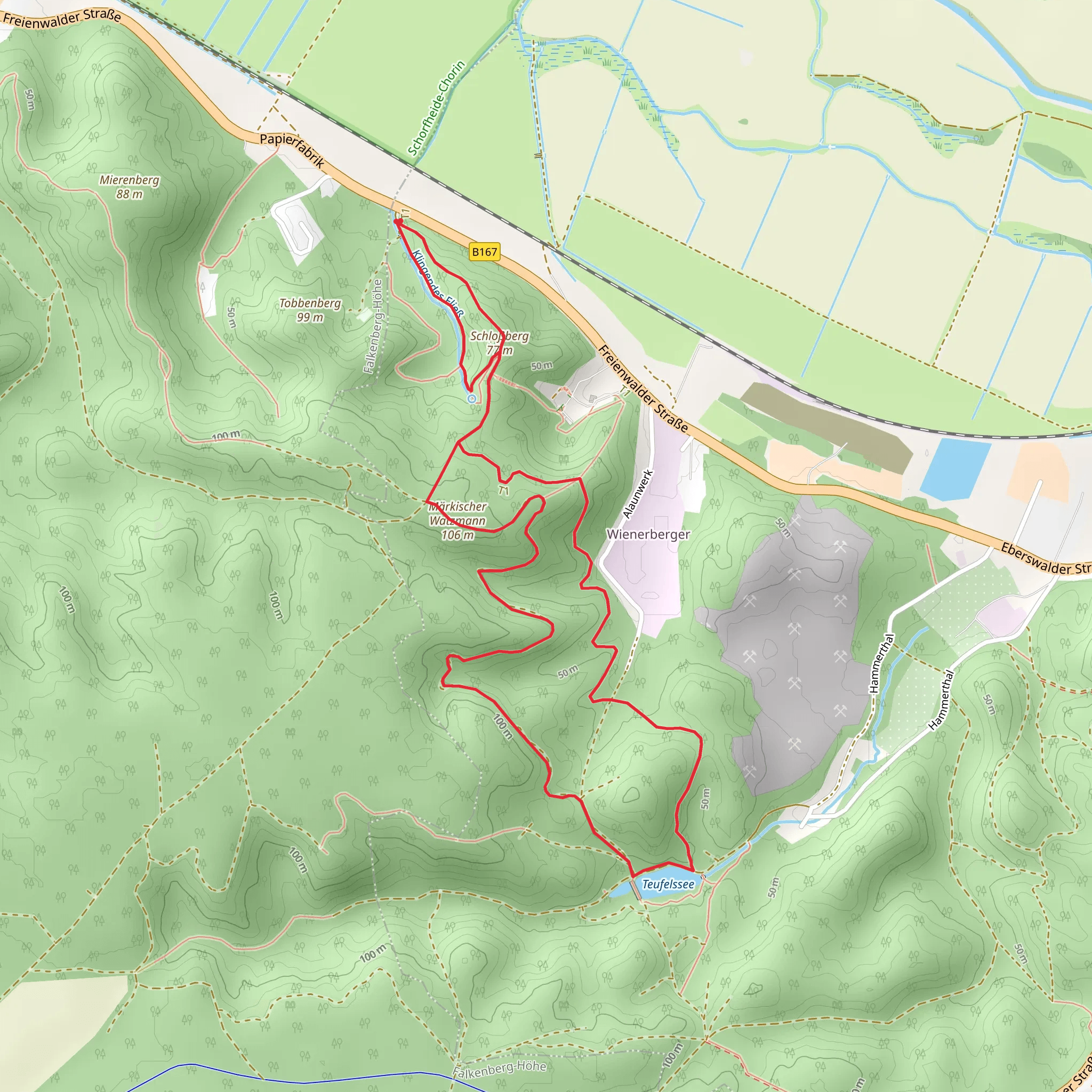 Teufelsee Kietze via Gipfelsturmer mobile static map