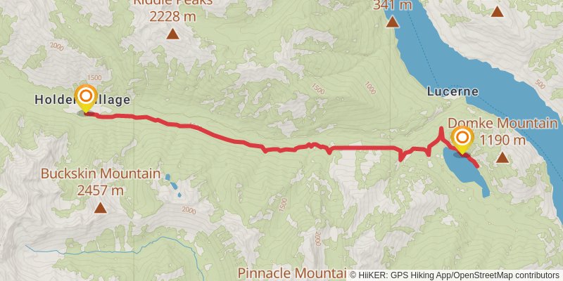 Lower Railroad Creek Trail to Domke Lake stage 2 Map