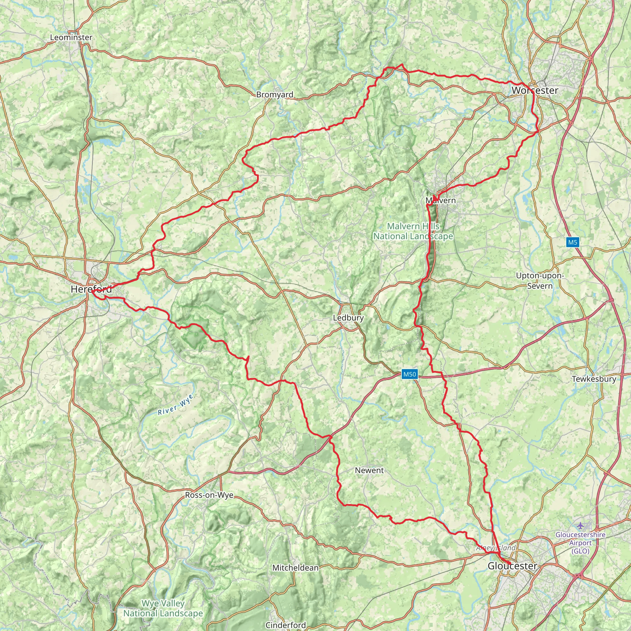 Three Choirs Way mobile static map