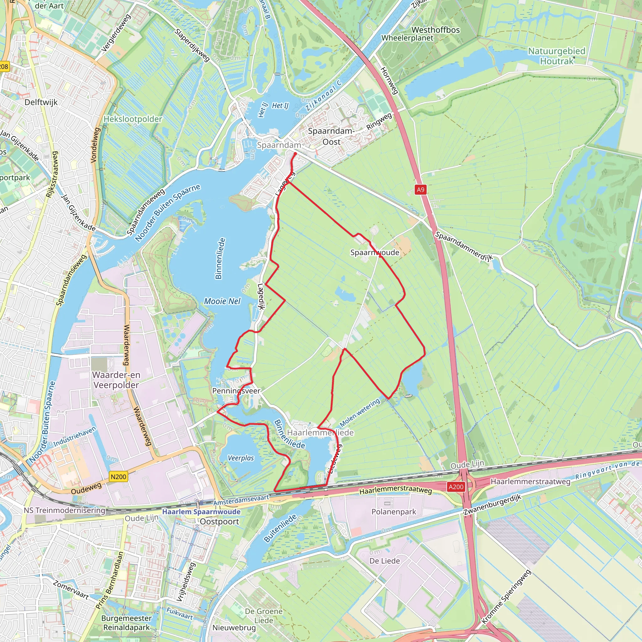 Fort penningsveer and Mooie Nel via Molenwateringpad and Veerpolder Loop mobile static map