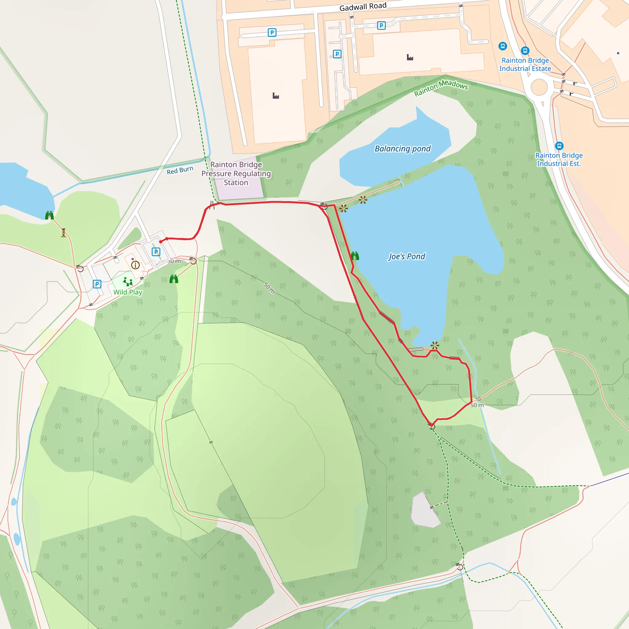 Joe's Pond Walk mobile static map