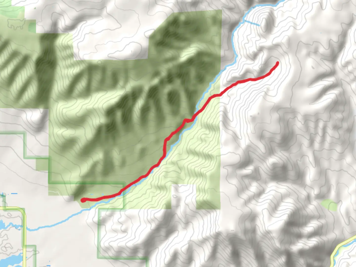 An image depicting the trail Power Line Trail and its surrounding area.