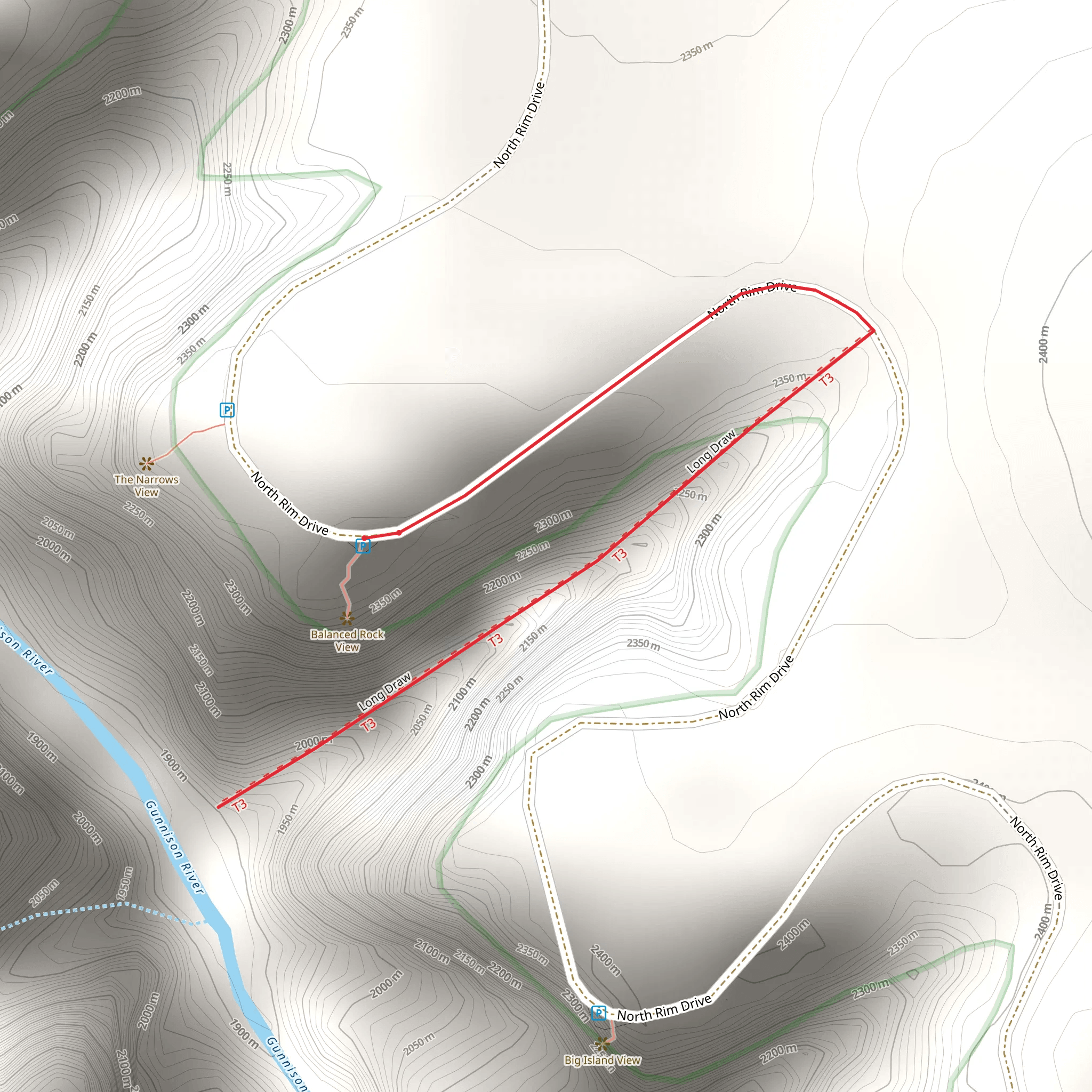 Long Draw Route mobile static map