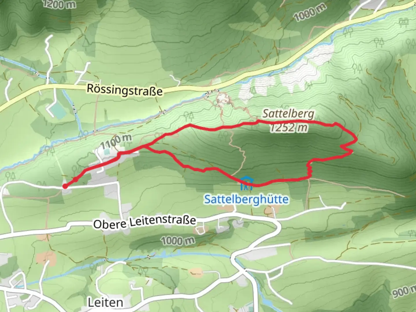 An image depicting the trail Sattelberg Mountain Loop Trail and its surrounding area.