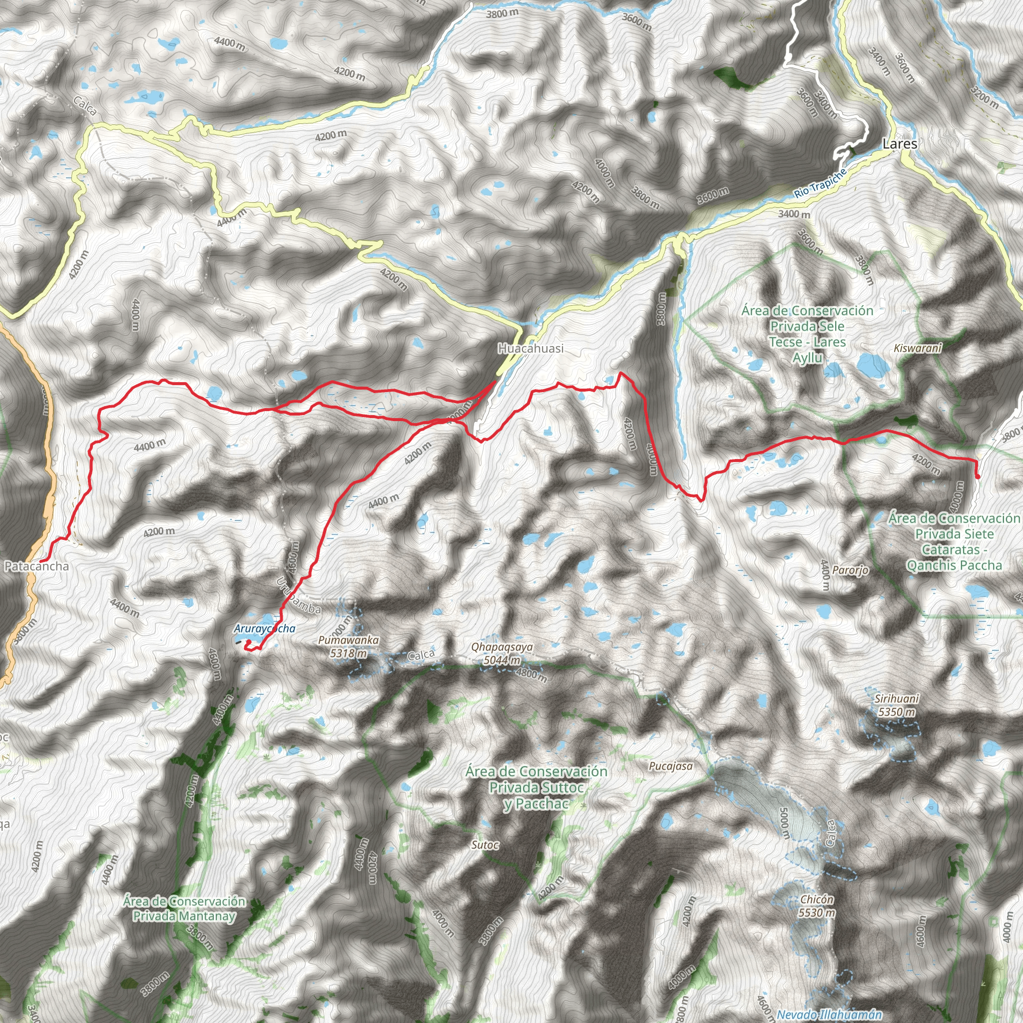 Lares Trail mobile static map