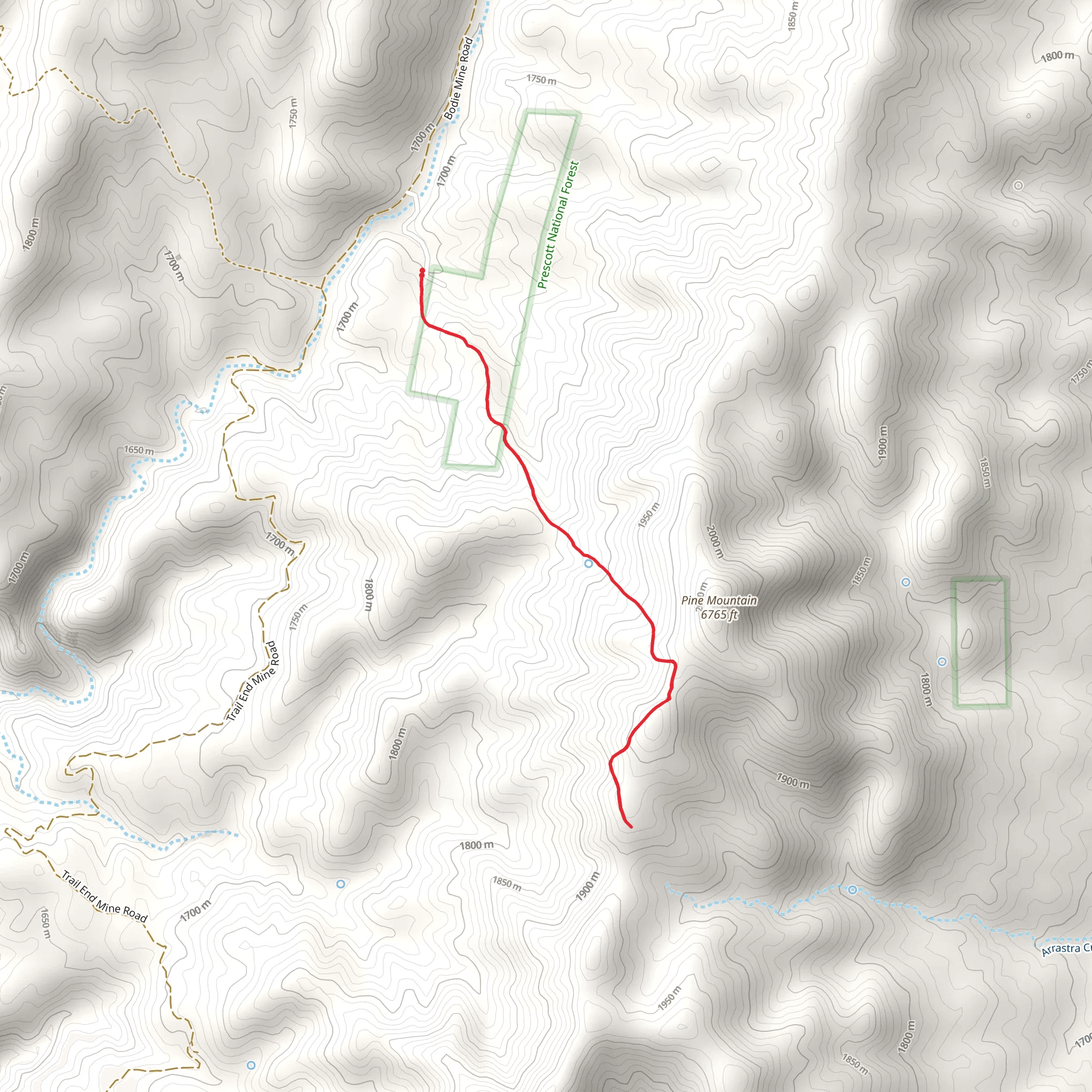 Pine Mountain via Elouise Trail mobile static map