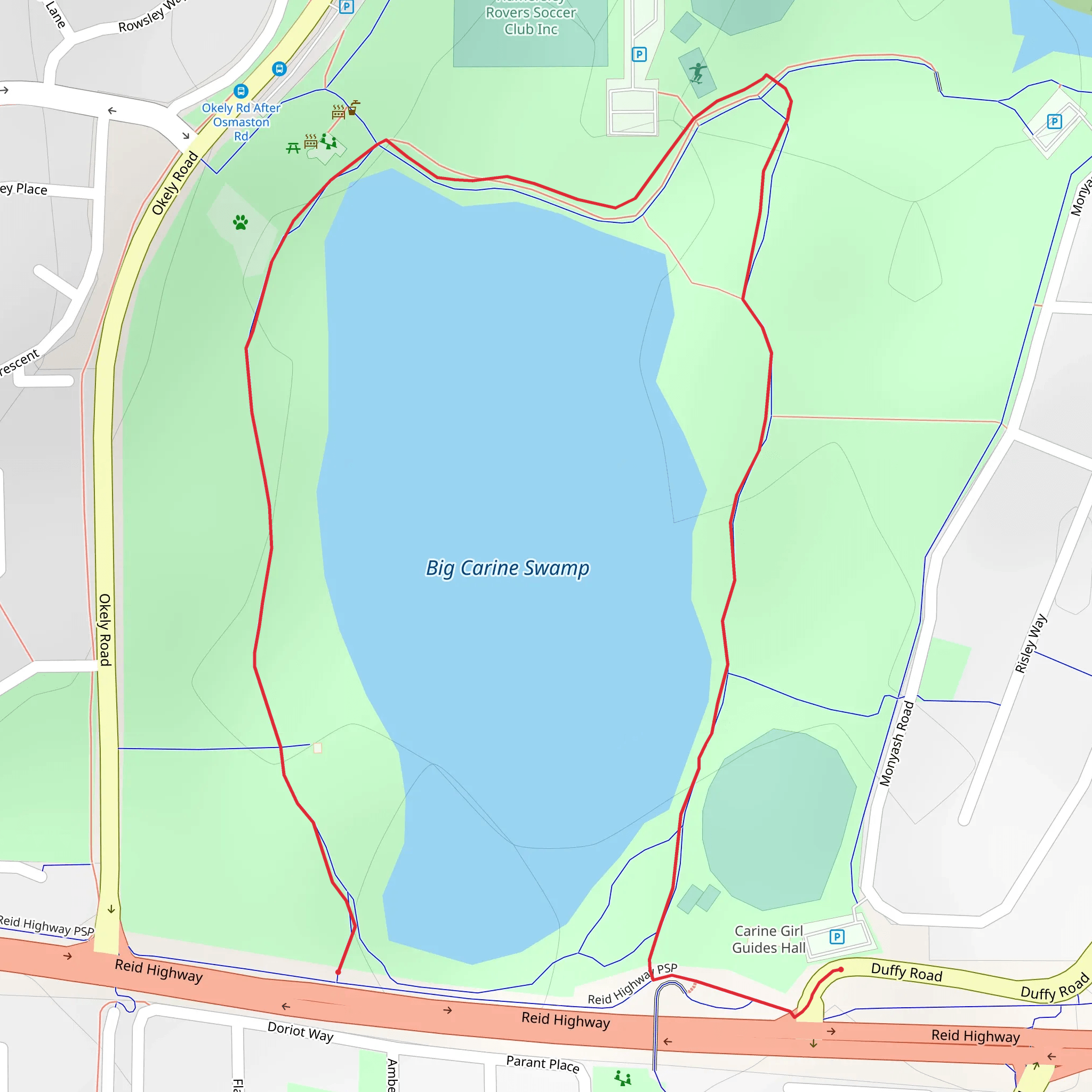 Carine Regional Open Space Trail mobile static map