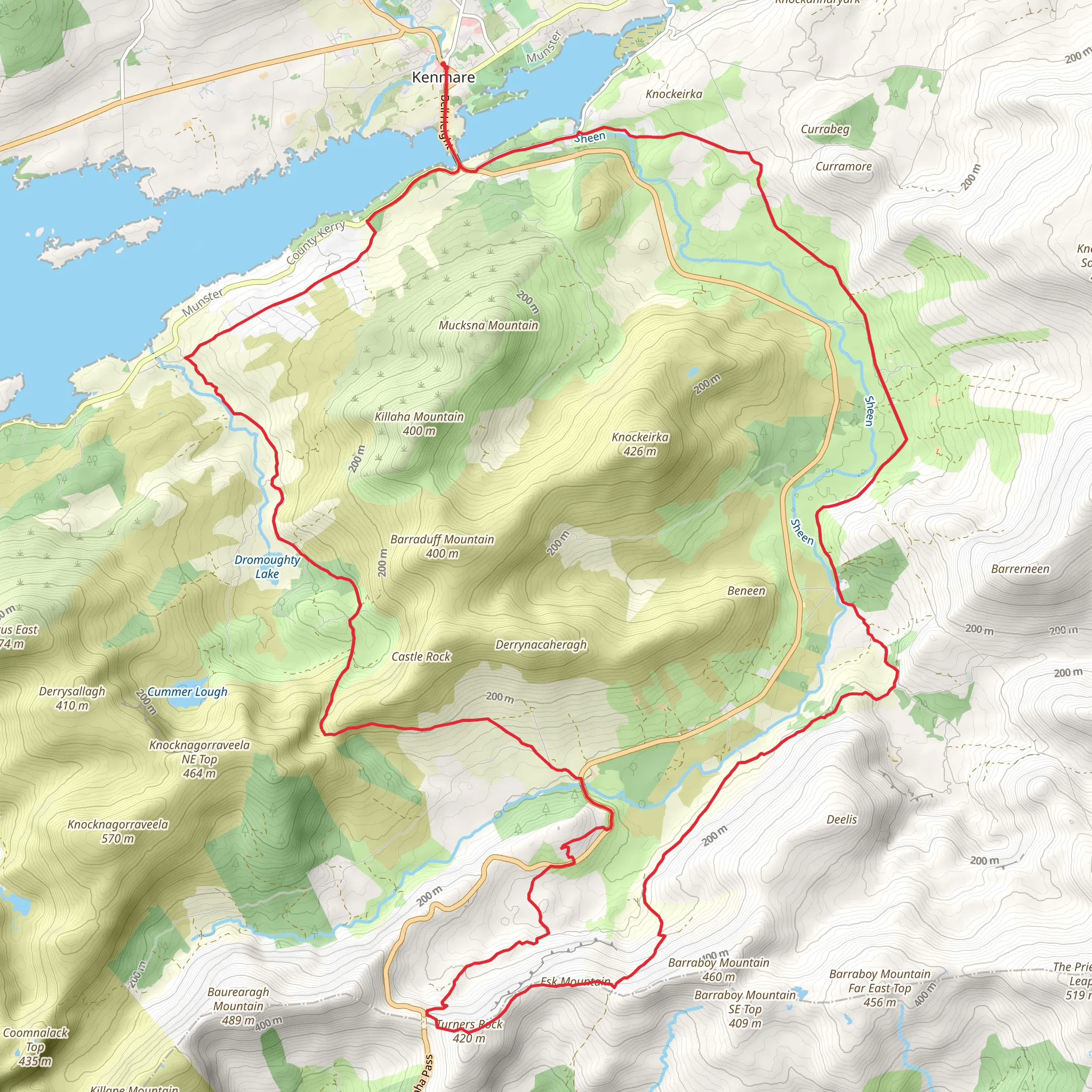 Beara Way Kenmare Bonane Loop mobile static map
