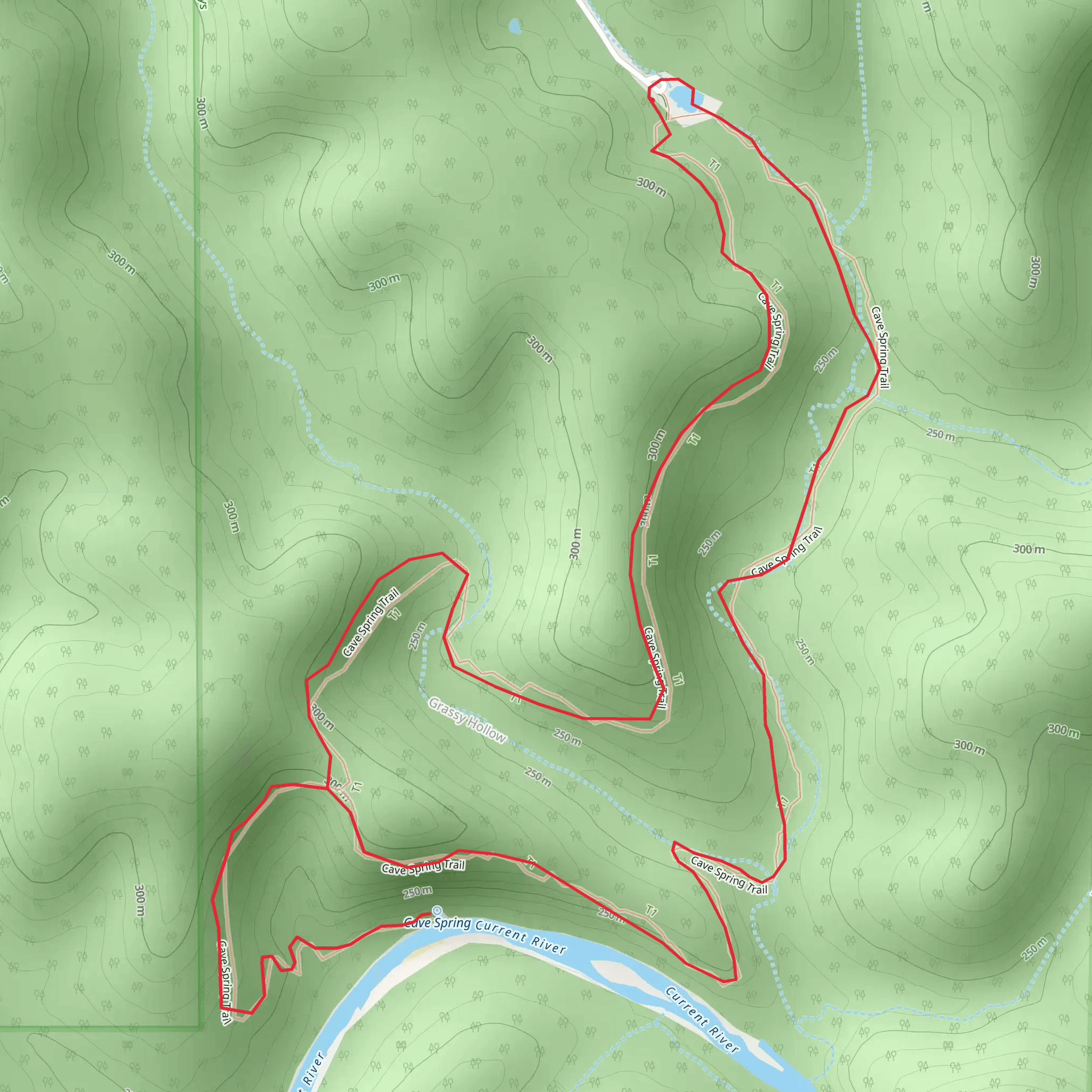 Cave Spring Loop Trail mobile static map