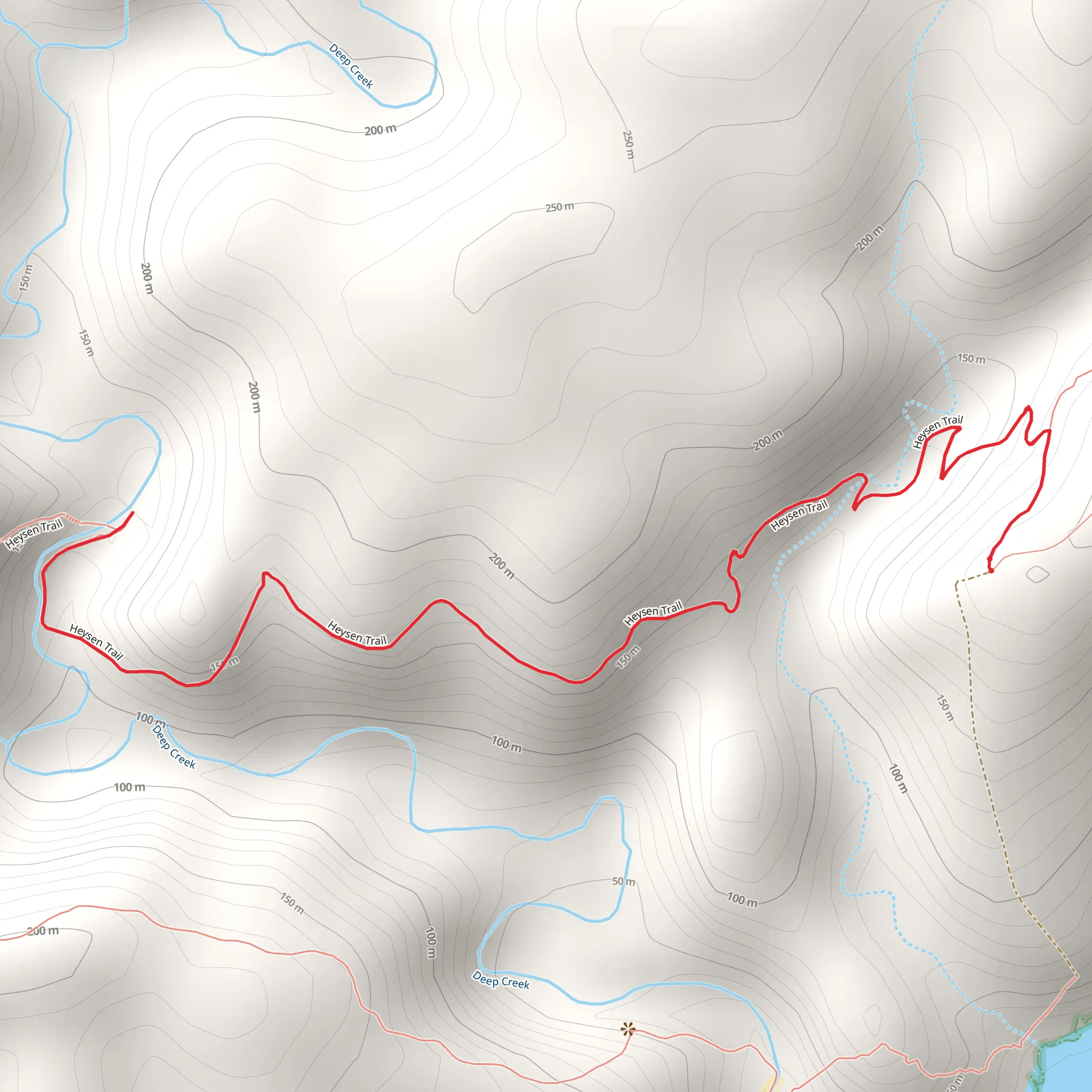 Deep Creek Waterfall Track from Tapanappa Lookout mobile static map