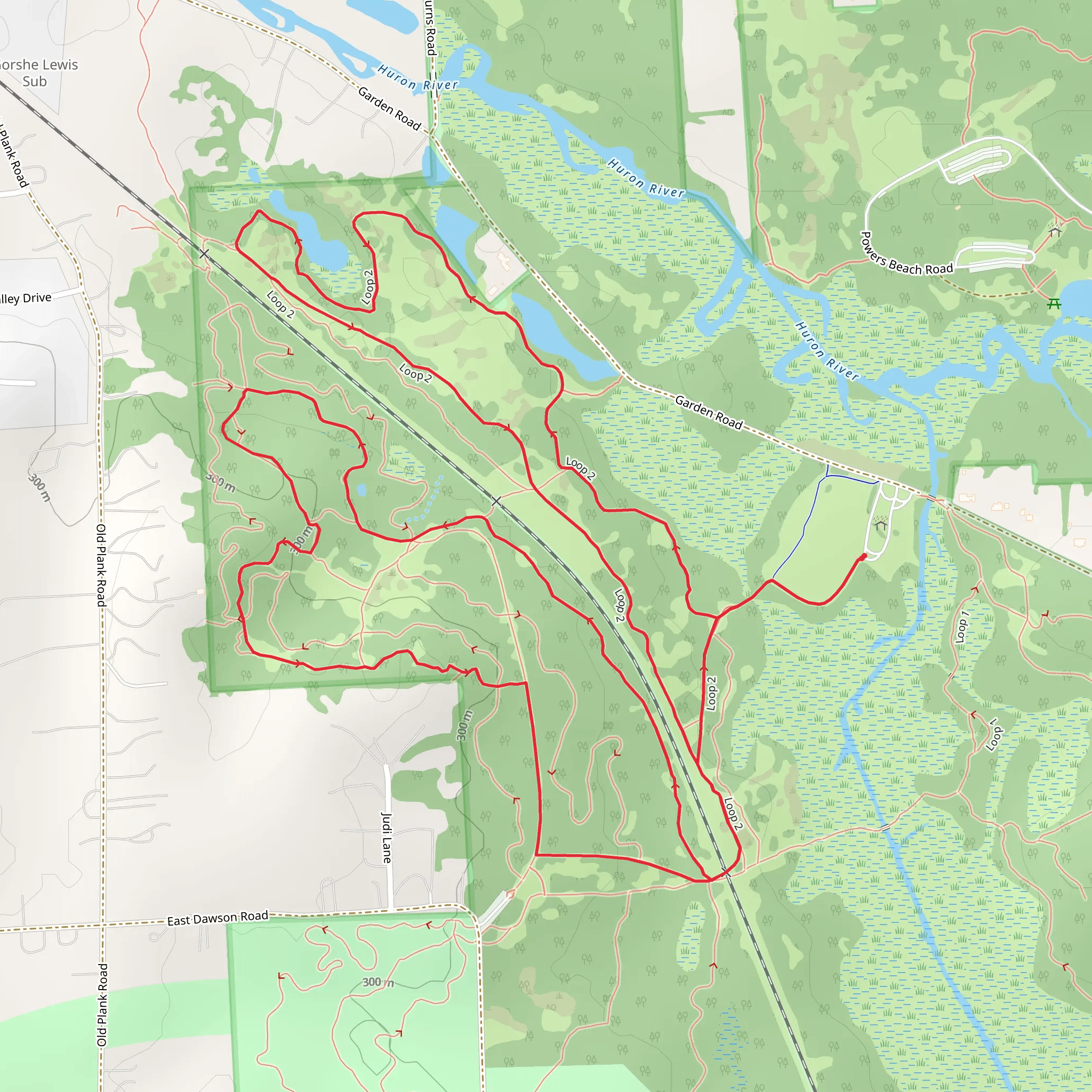 Loop 2 and 3 - Garden Road mobile static map