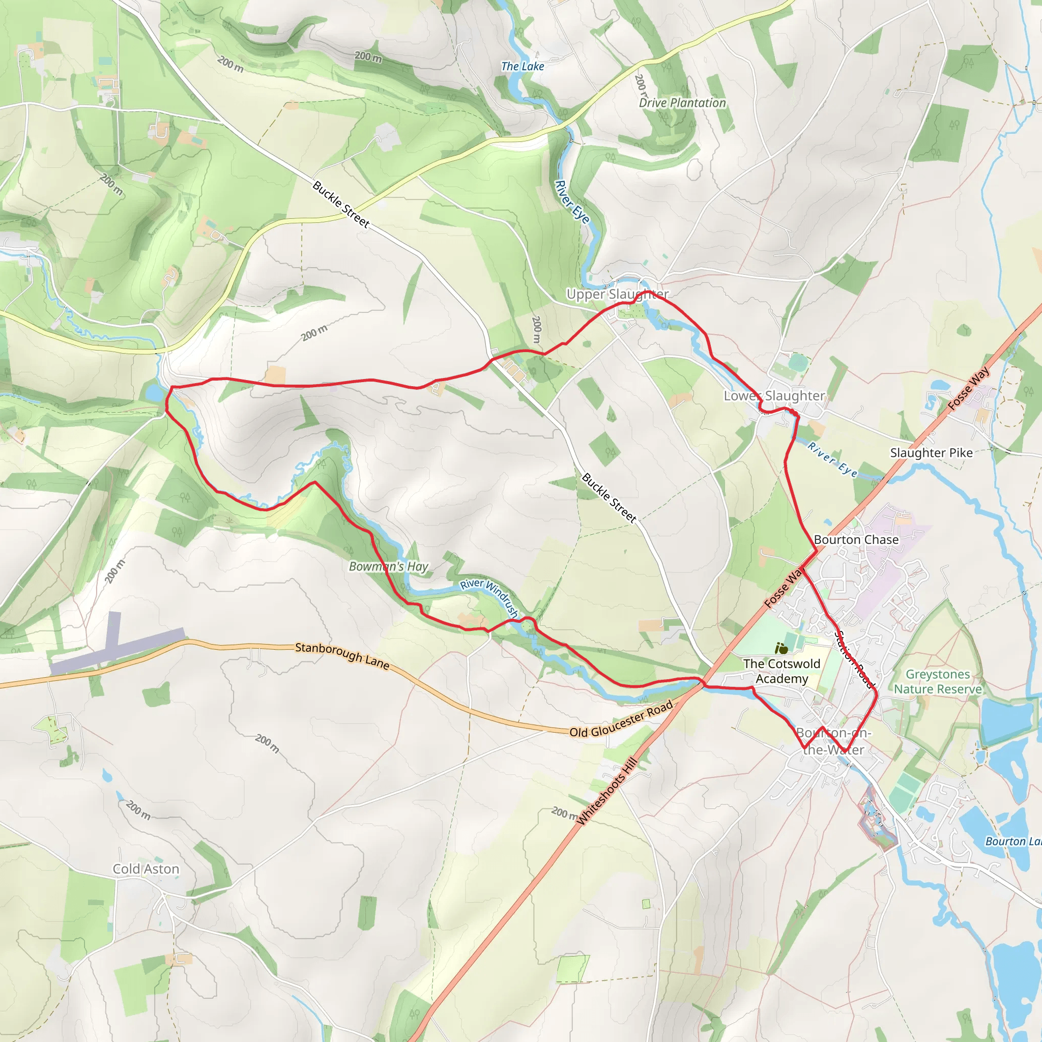 River Windrush via Windrush Way and Heart of England Way mobile static map